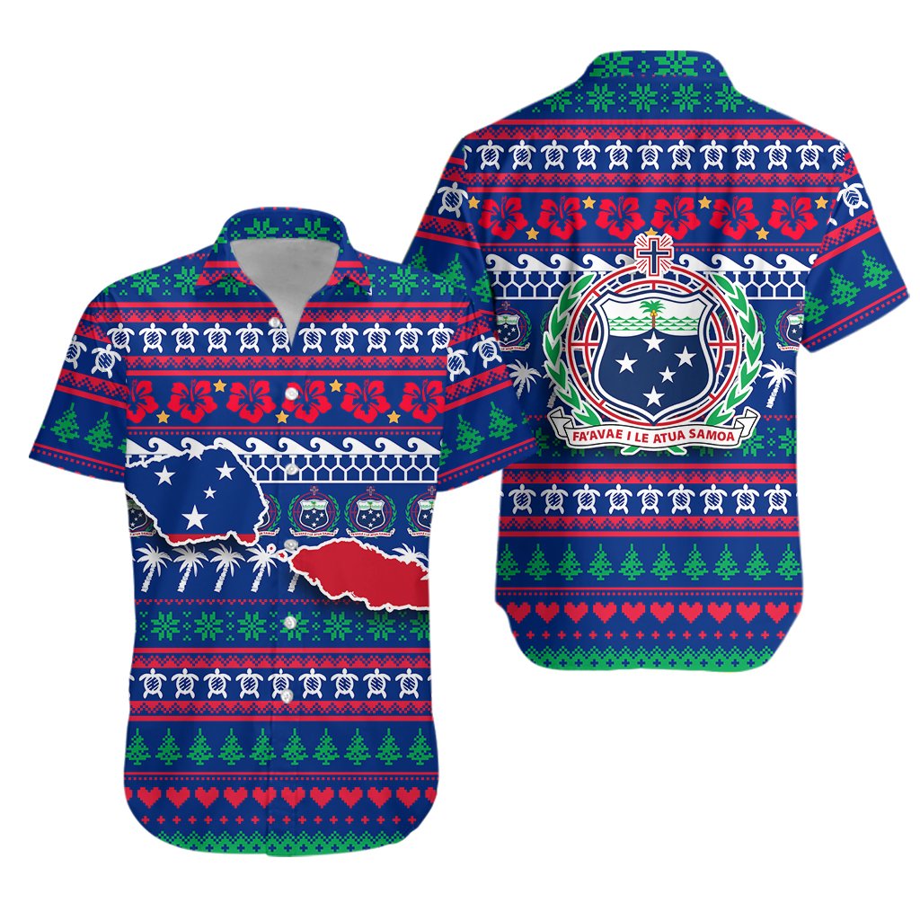 Samoa Christmas Hawaiian Shirt - Ugly Christmas -