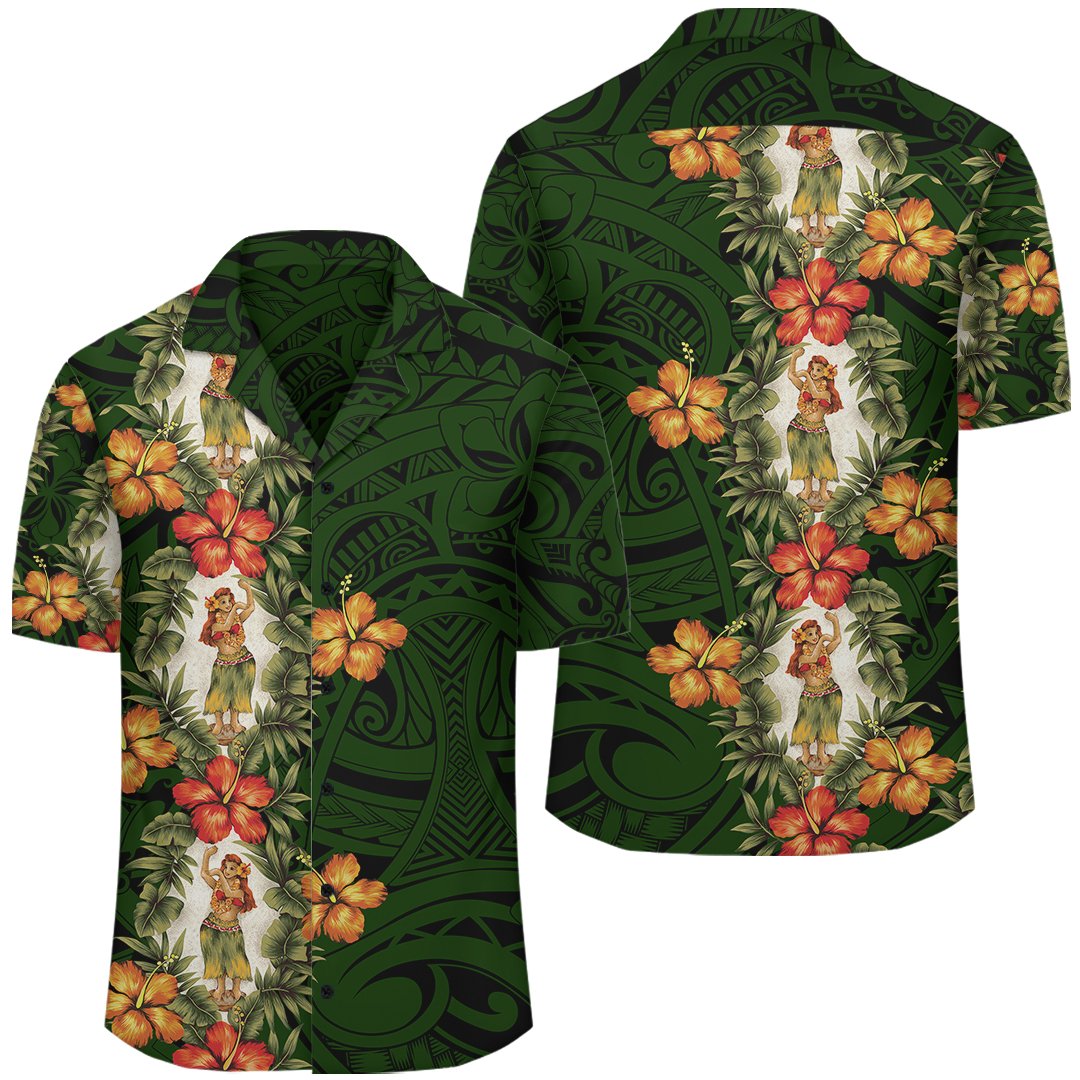 Hawaii Hawaiian Shirt - Hula Girl Tropical Style Hawaiian Shirt - AH