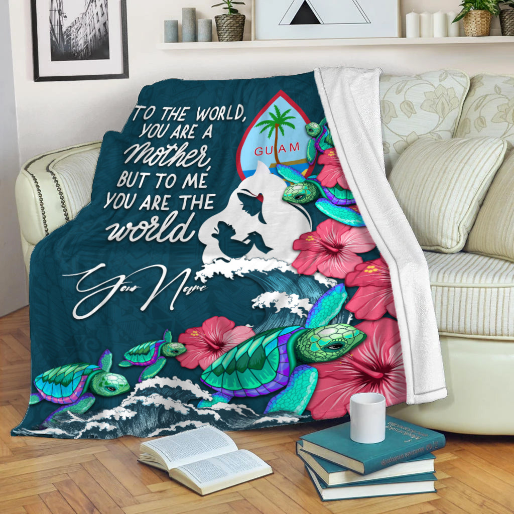 Custom Personalised Guam Mothers Day With Green Turtle Blanket