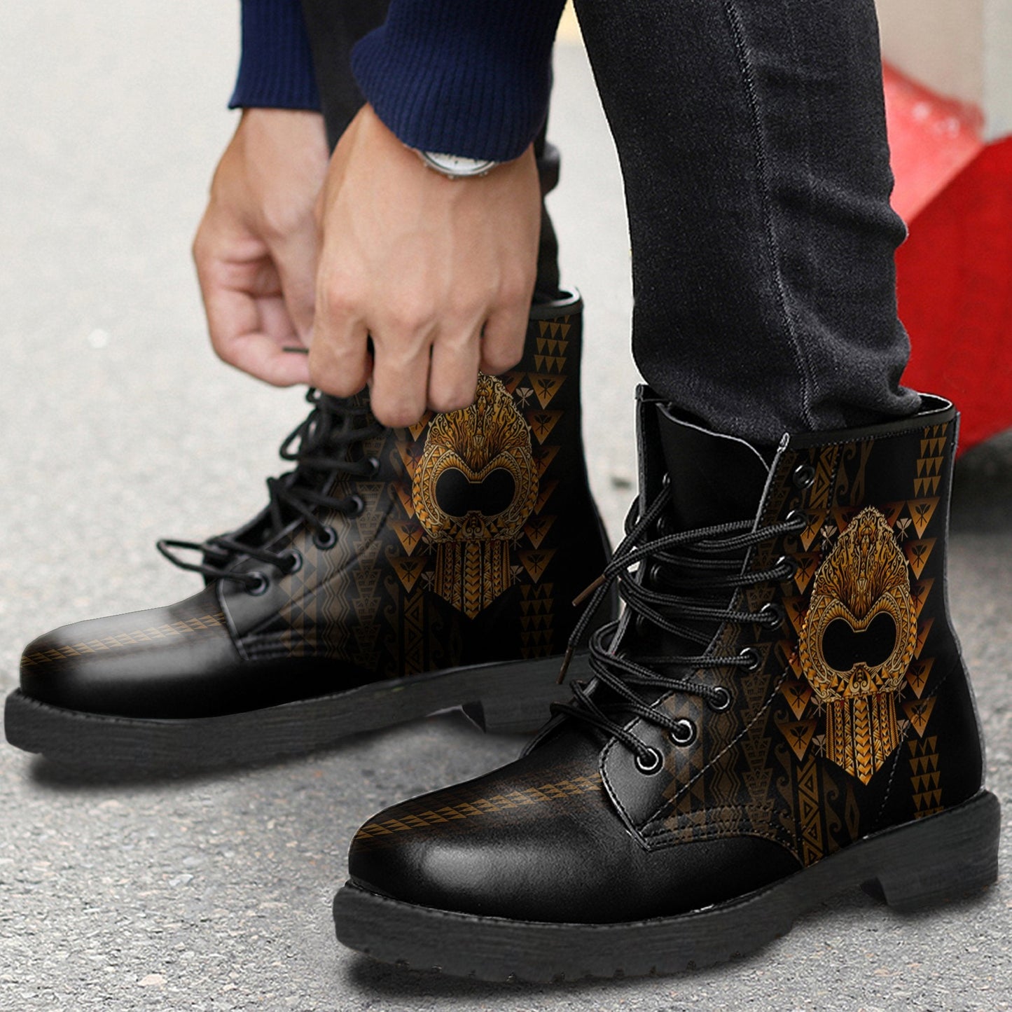 Hawaii Polynesian Leather Boots - Ikaika Hawaiian