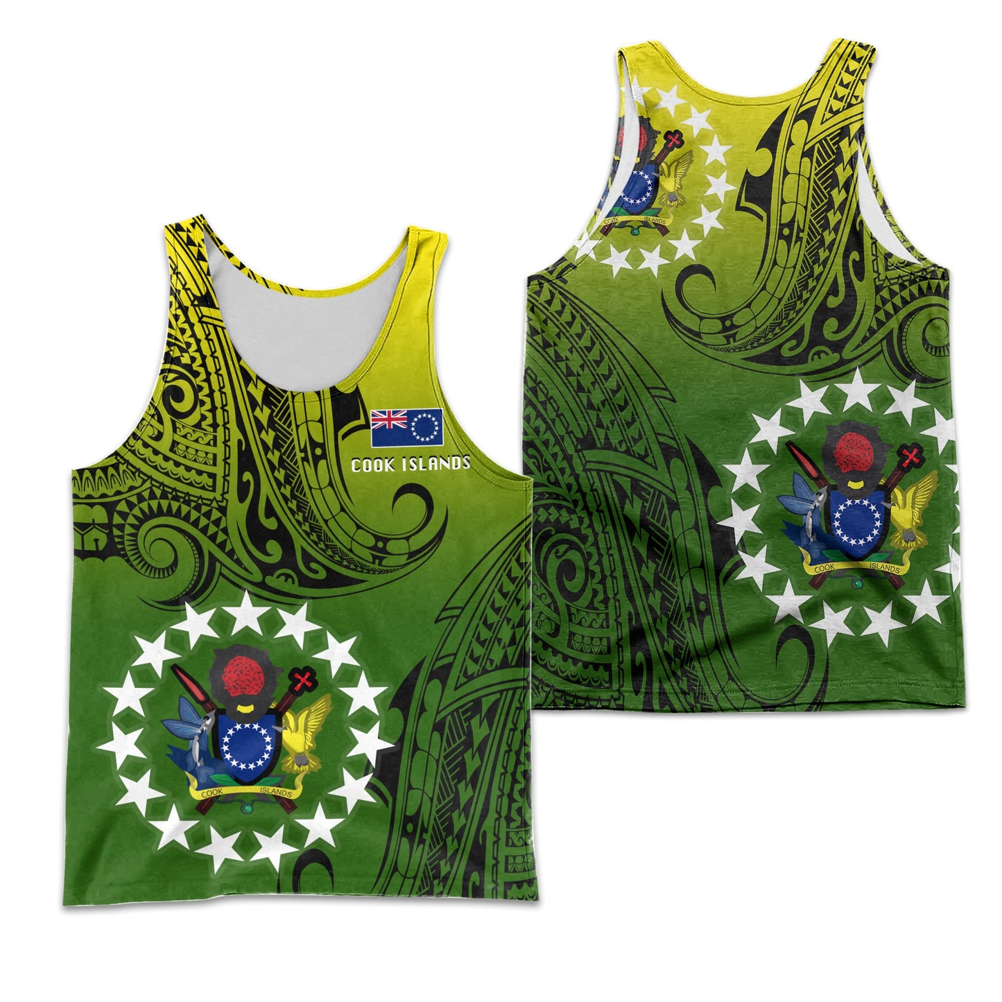 Cook Islands Patterns With Coat Of Arms Men's Tank