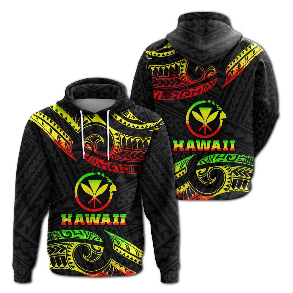 Hawaii Hoodie Tribal Pattern Reggae