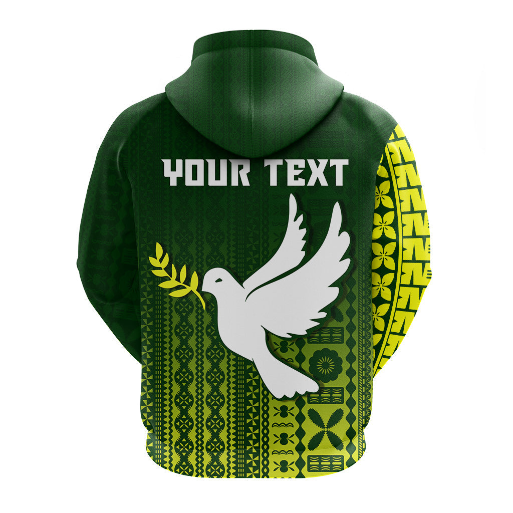 ( Personalised) Tailevu Rugby Fiji Zip Hoodie Go Green