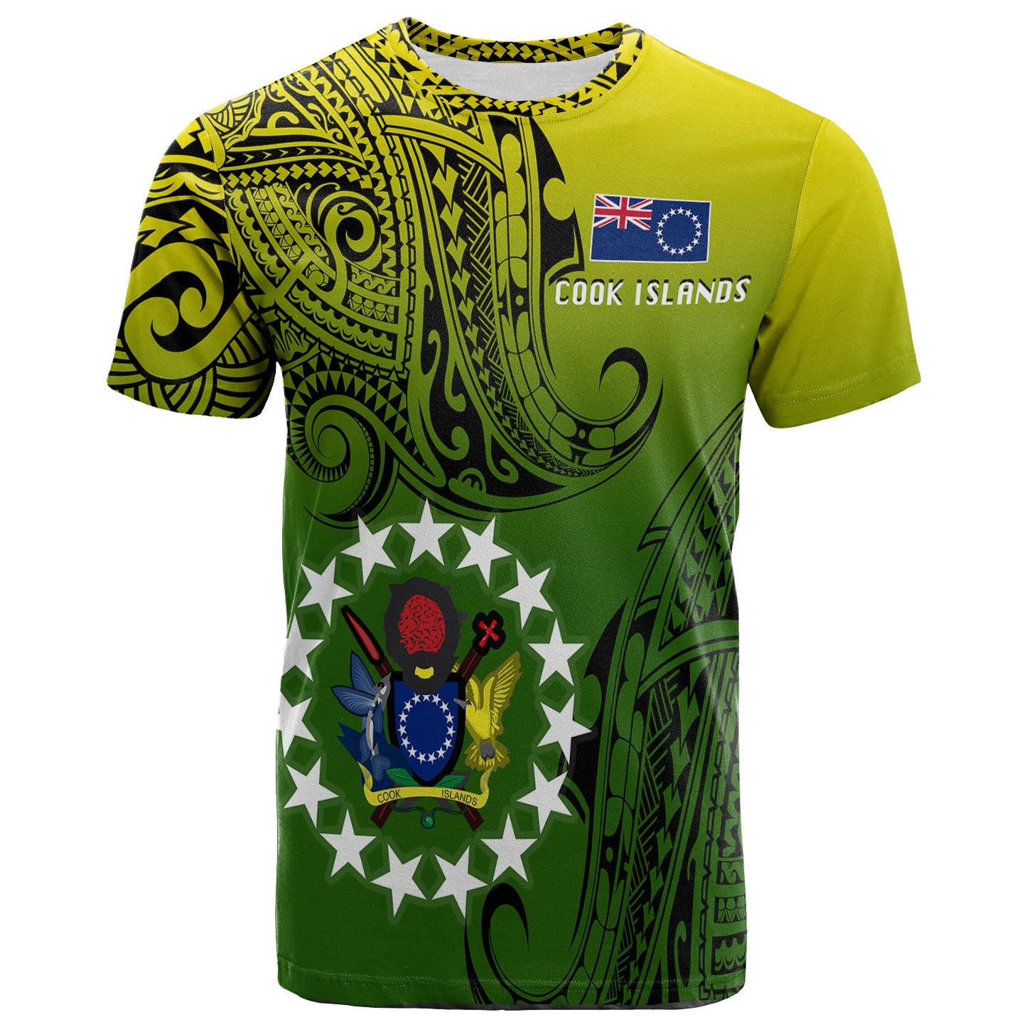Cook Islands Patterns With Coat Of Arms T Shirt