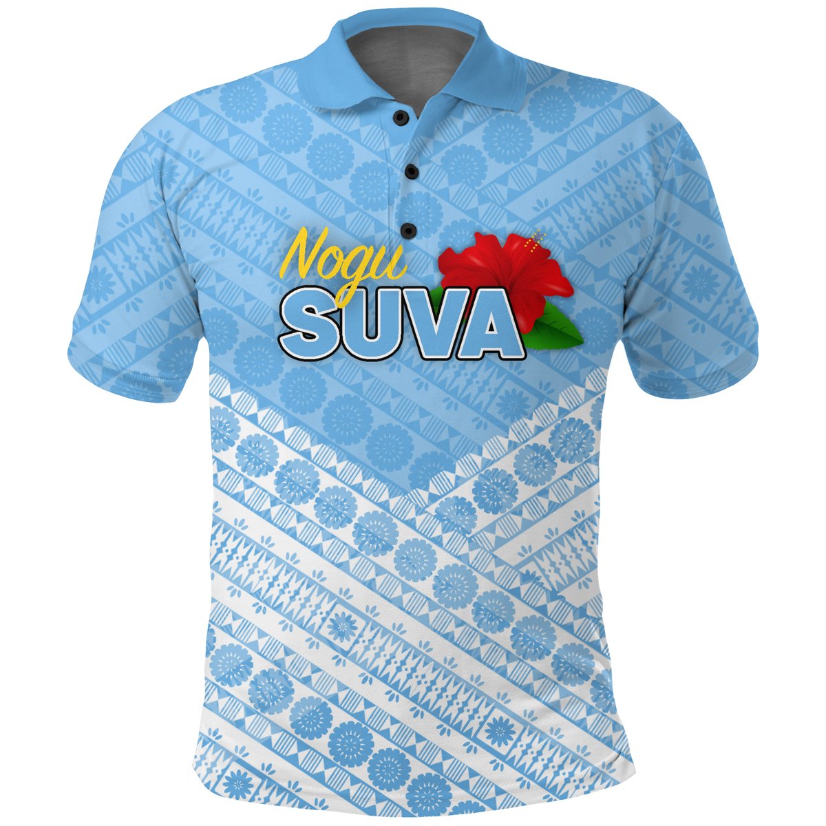 Fiji Suva Rugby Polo Shirt - Tapa Pattern