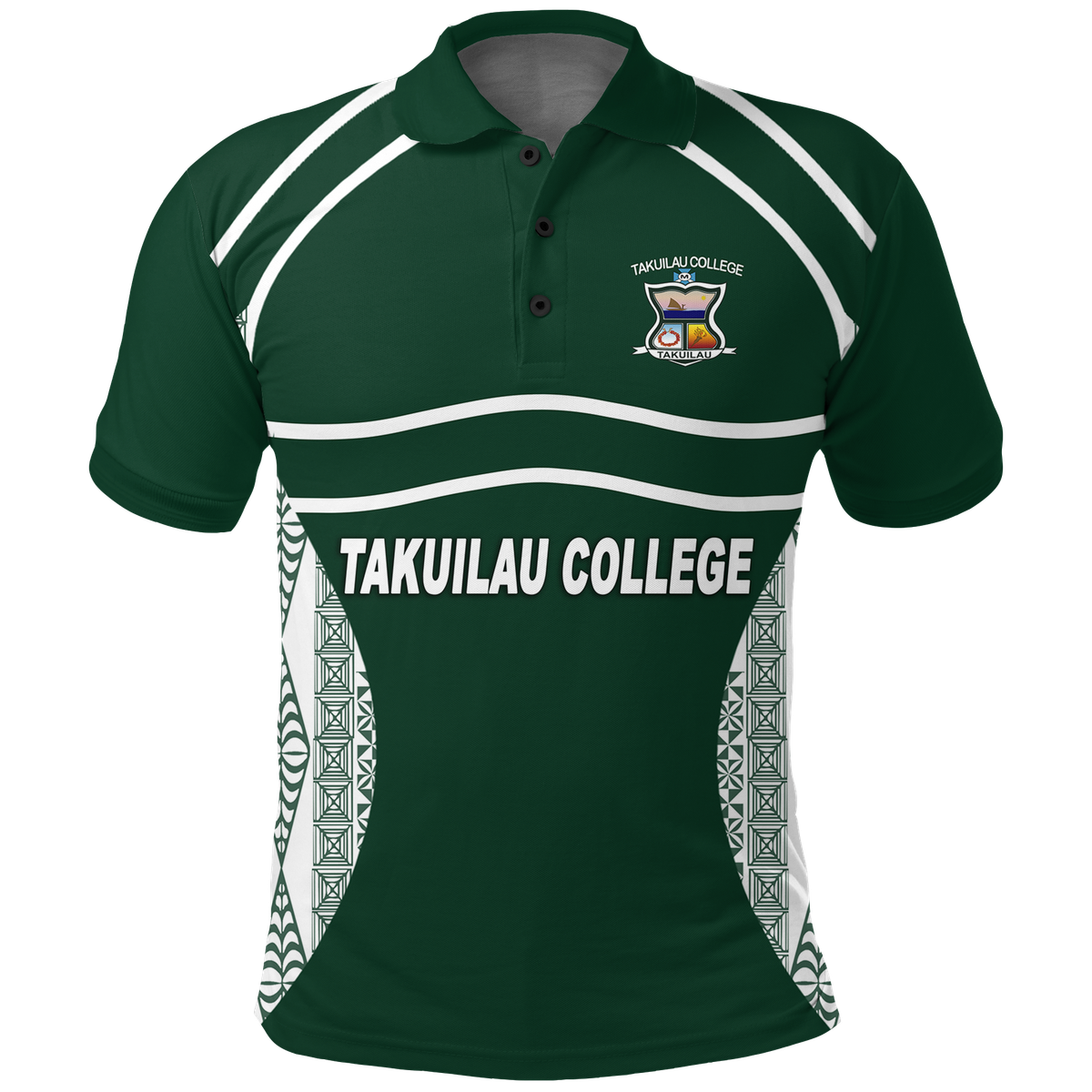 Takuilau College Tongan Patterns Polo Shirt -