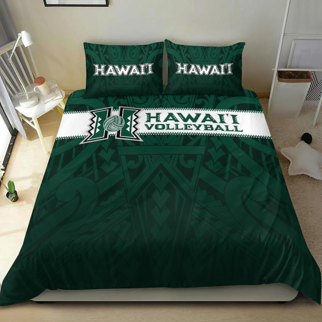 Hawaii Volleyball Green Warrior Bedding Set