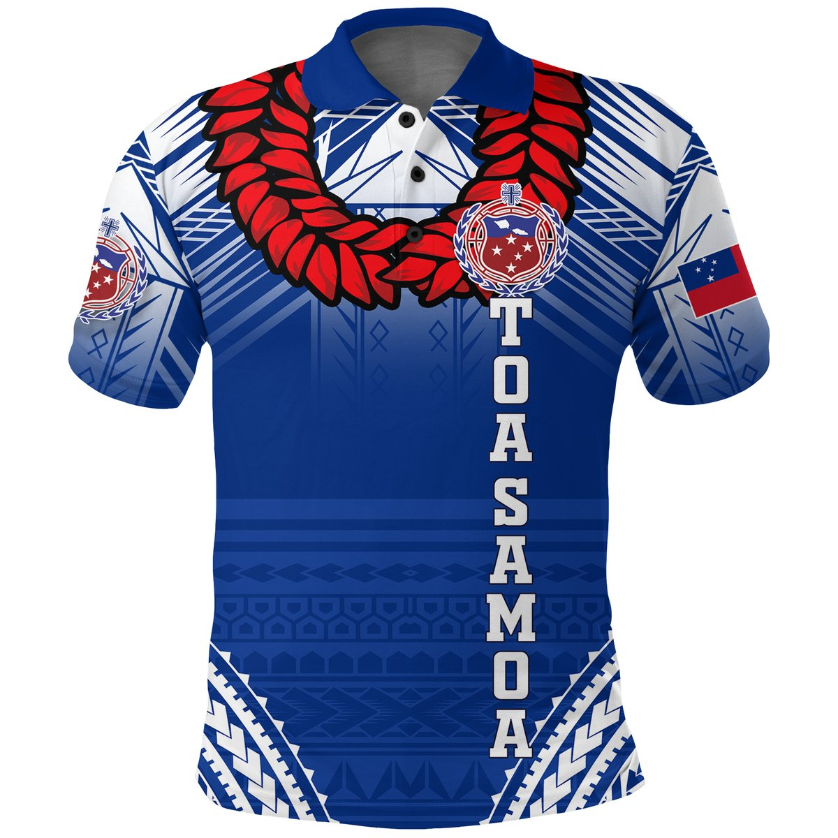 Toa Samoa Rugby Ula Fala Art Polo Shirt -