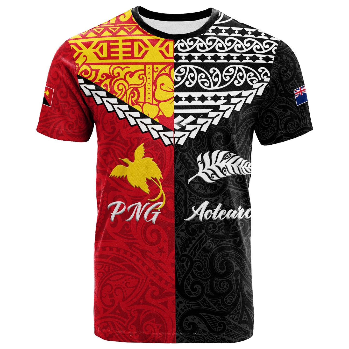 Papua New Guinea Combine New Zealand Maori Aotearoa Heritage T - Shirt -