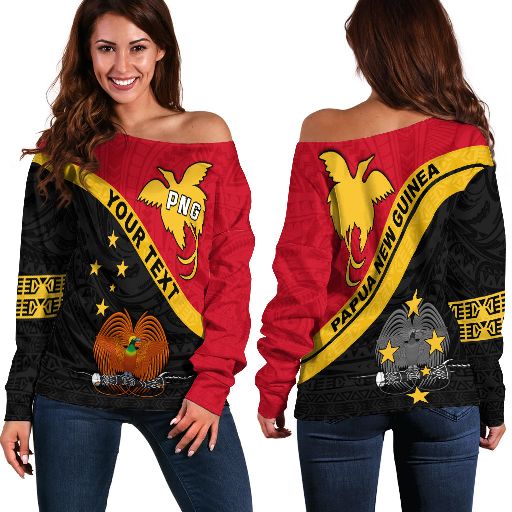 (Custom Personalised) Papua New Guinea Rugby Off Shoulder Sweater The Kumuls PNG