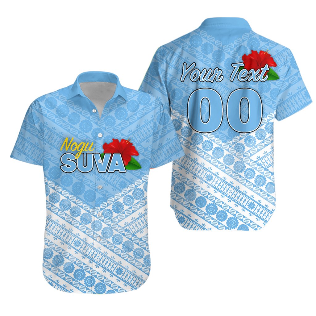 Custom Personalised Fiji Suva Rugby Hawaiian Shirt - Tapa Pattern -