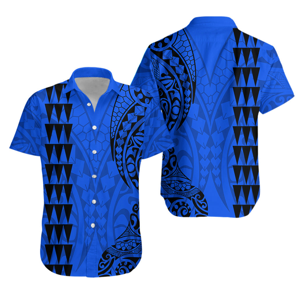 Kakau Polynesian Tribal Hawaiian Shirt Blue