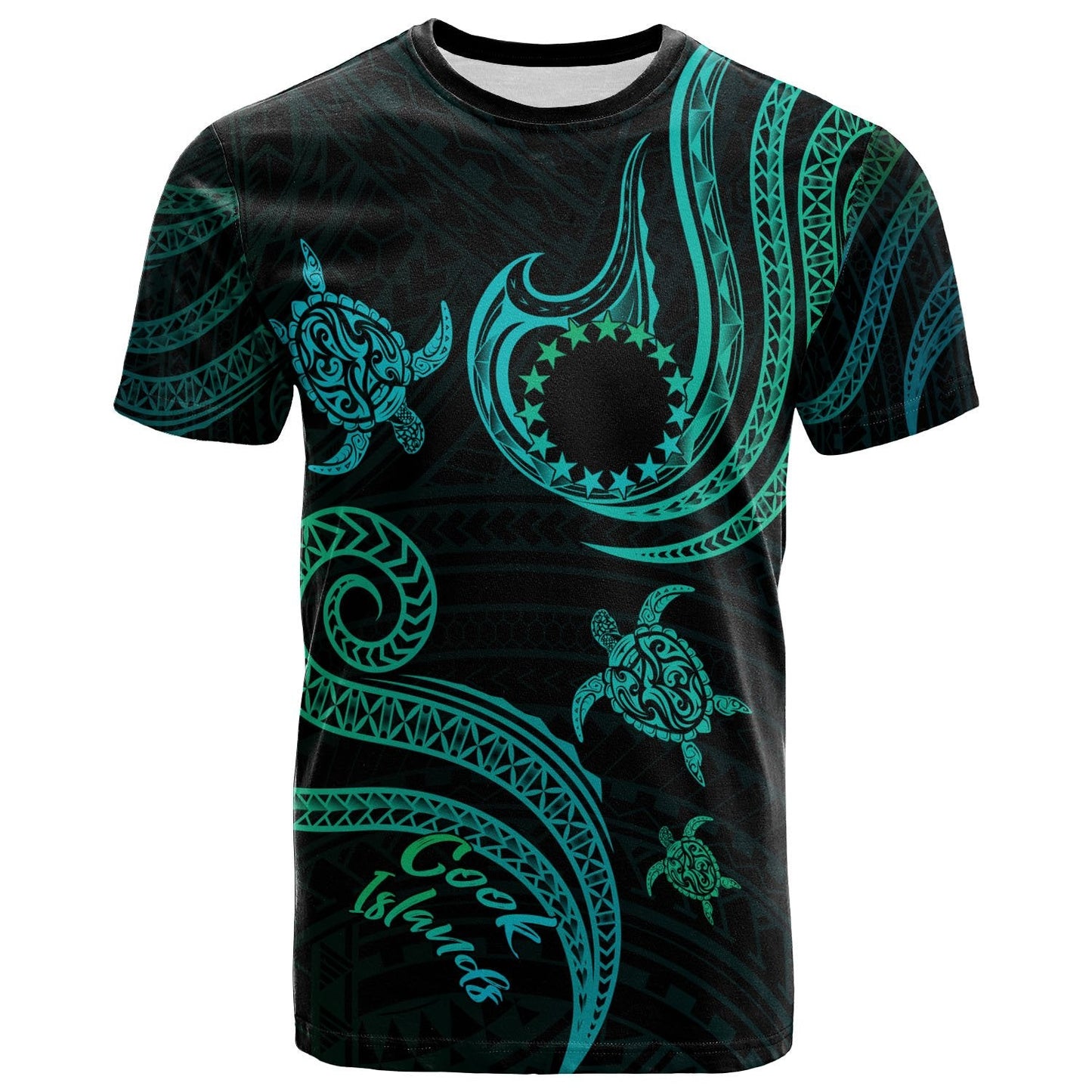 Cook Islands T - Shirt - Polynesian Turtle With Pattern