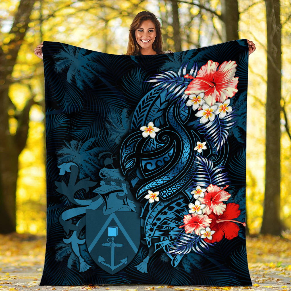 Pitcairn Islands Coconut Tree Turtle Polynesia Blanket