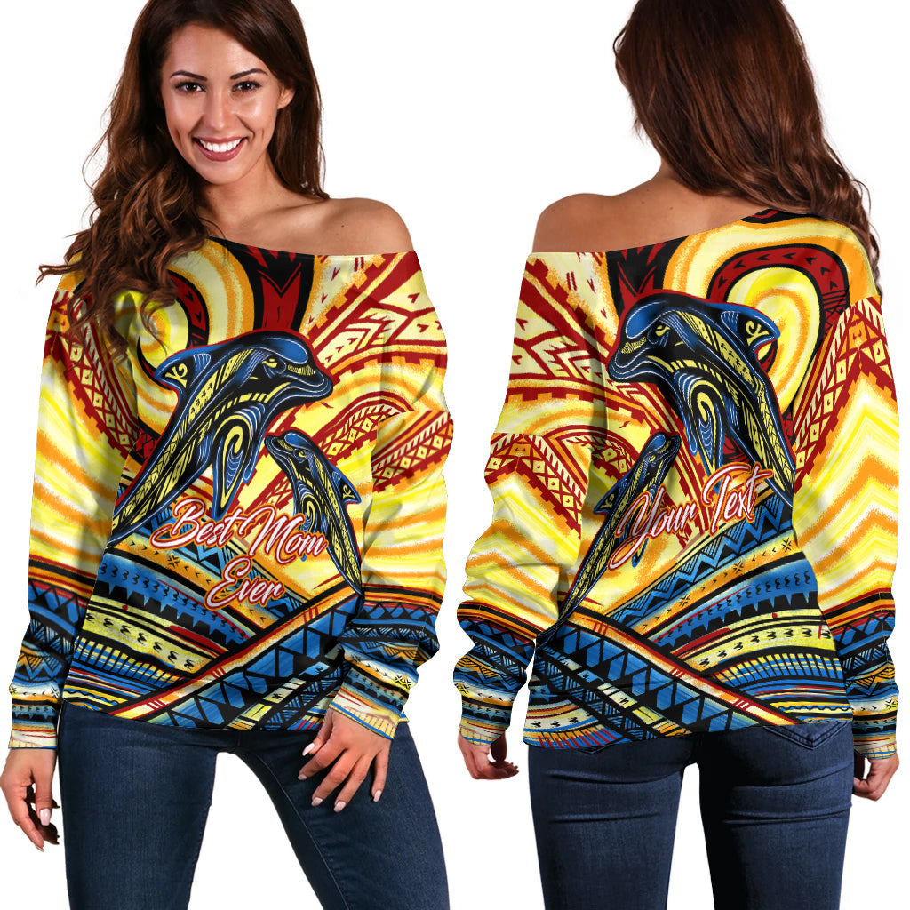 (Custom Personalised) Polynesia Best Mom Ever Women Off Shoulder Sweater