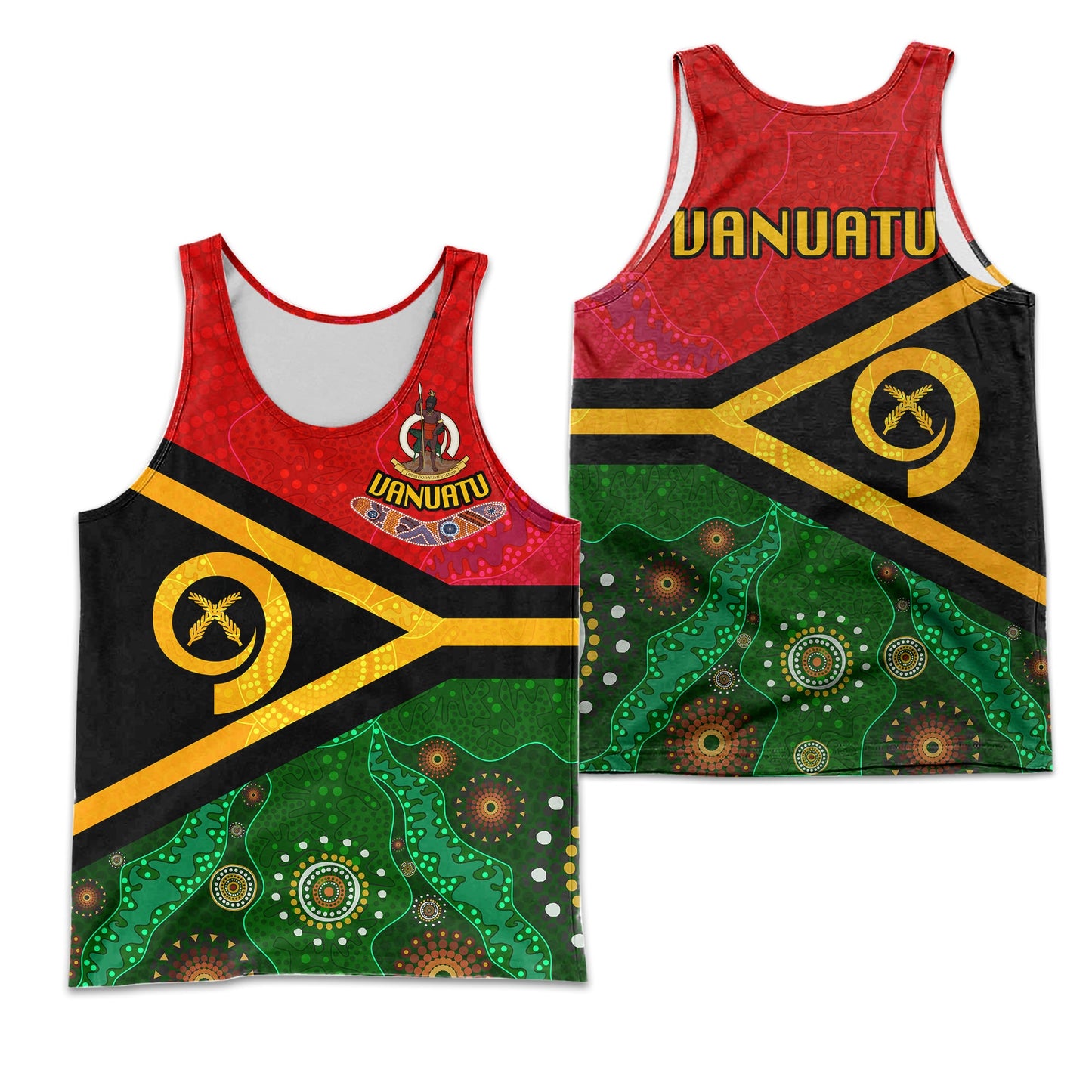 Vanuatu With Aboriginal Patterns Men's Tank