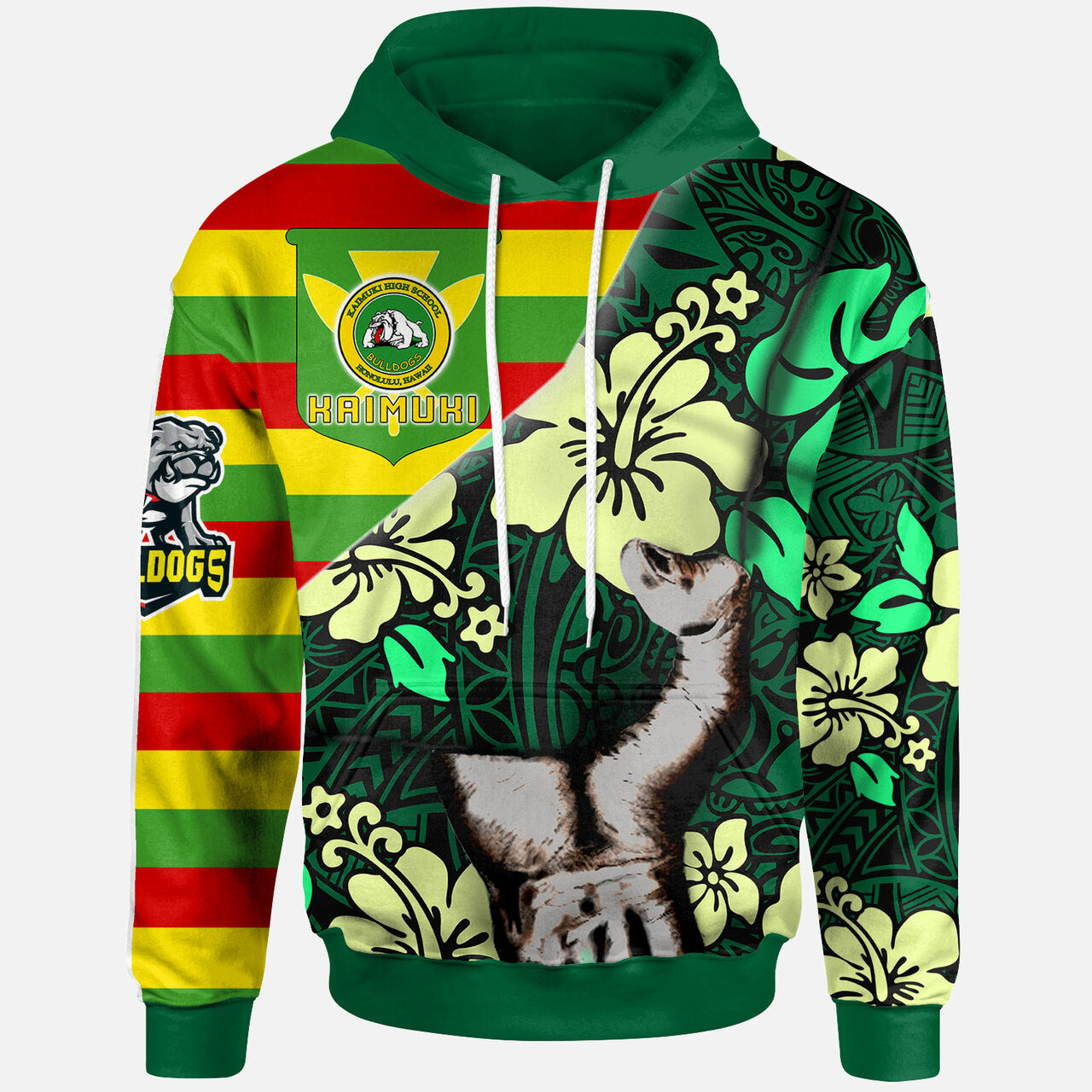 Hawaii Kaimuki High School Polynesian Patronage Hoodie Kaimuki High School Bloods In My Veins Zip Hoodie
