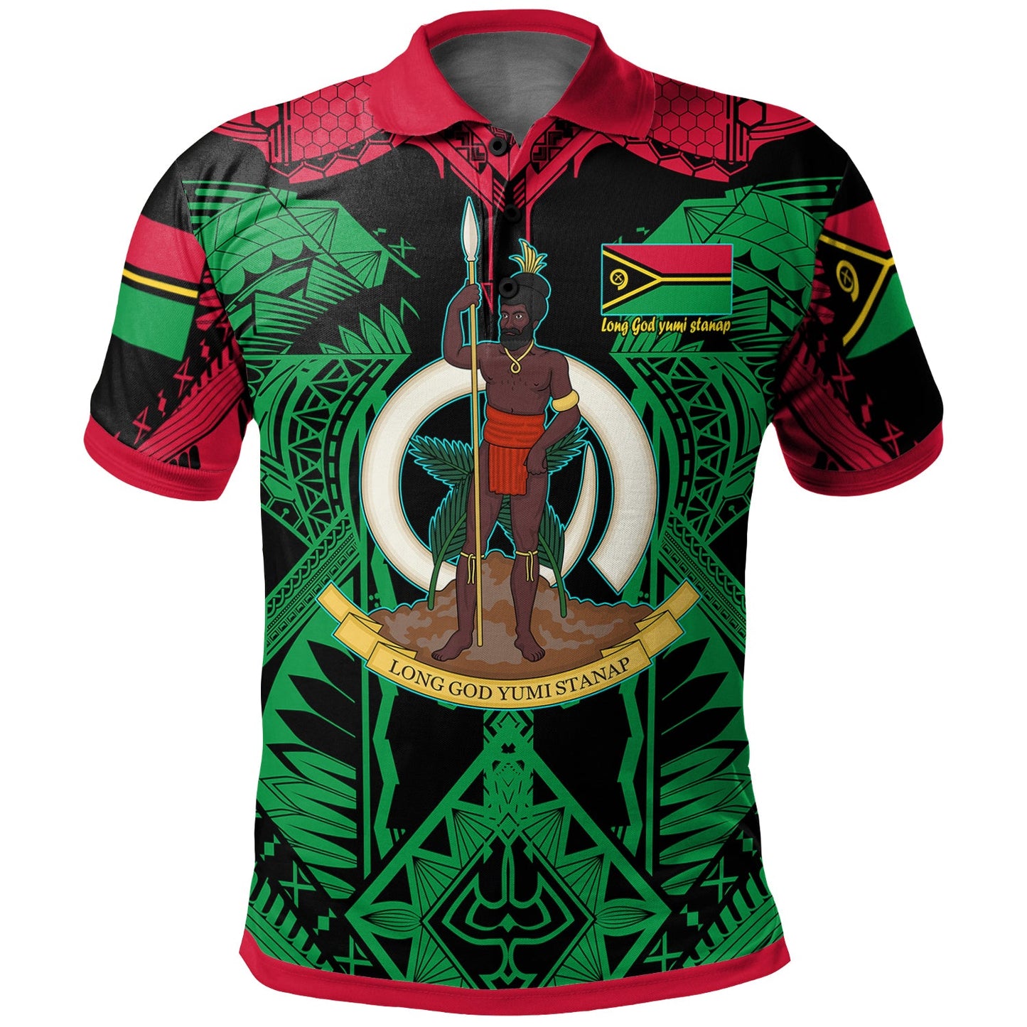 Vanuatu Polo Shirt Vanuatu "Long God yumi stanap" Polynesian Polo Shirt