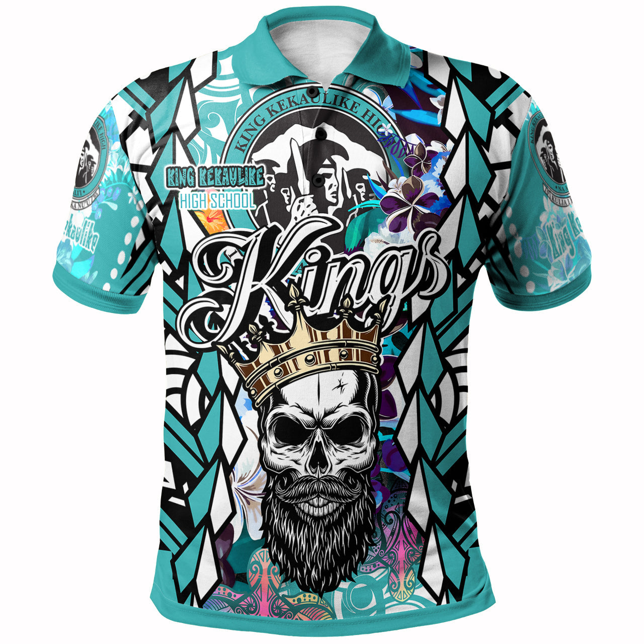 Hawaii Polo Shirt - King Kekaulike High School The Kings Of Maui Tribal Patterns