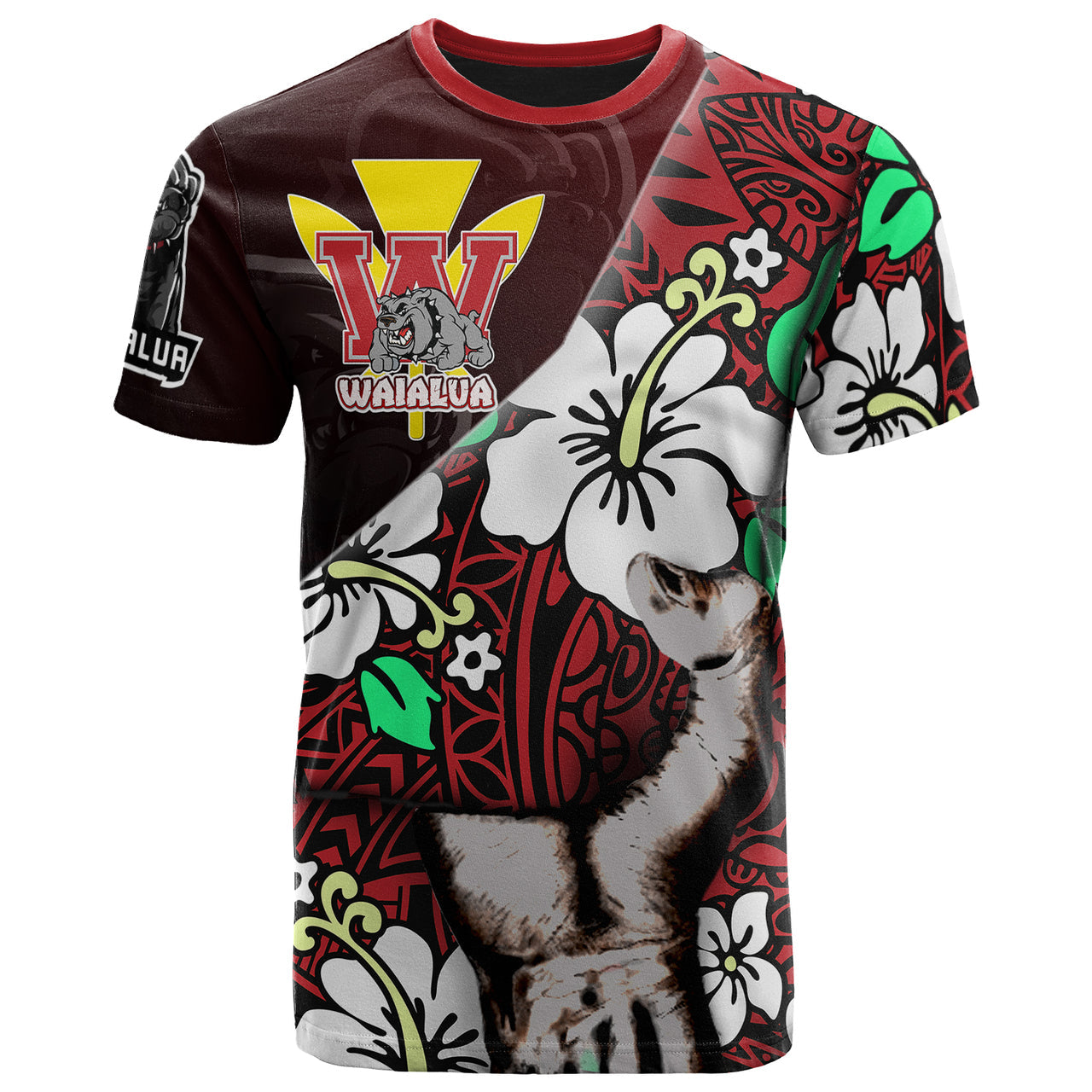 Hawaii Waialua School Polynesian Patronage T-shirt The Waialua High & Intermediate School Bloods In My Veins