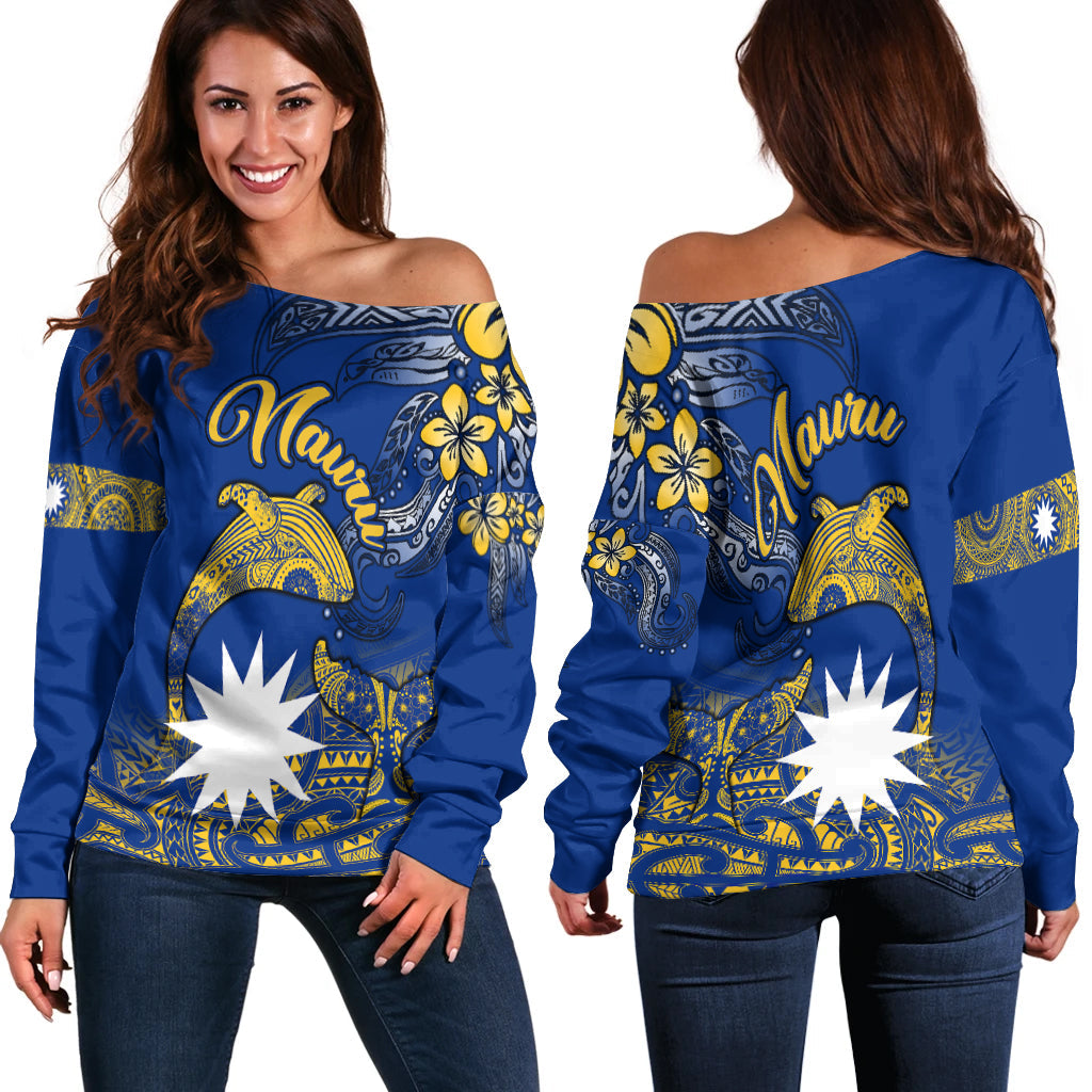 Nauru Independence The Way Of Water Women Off Shoulder Sweater