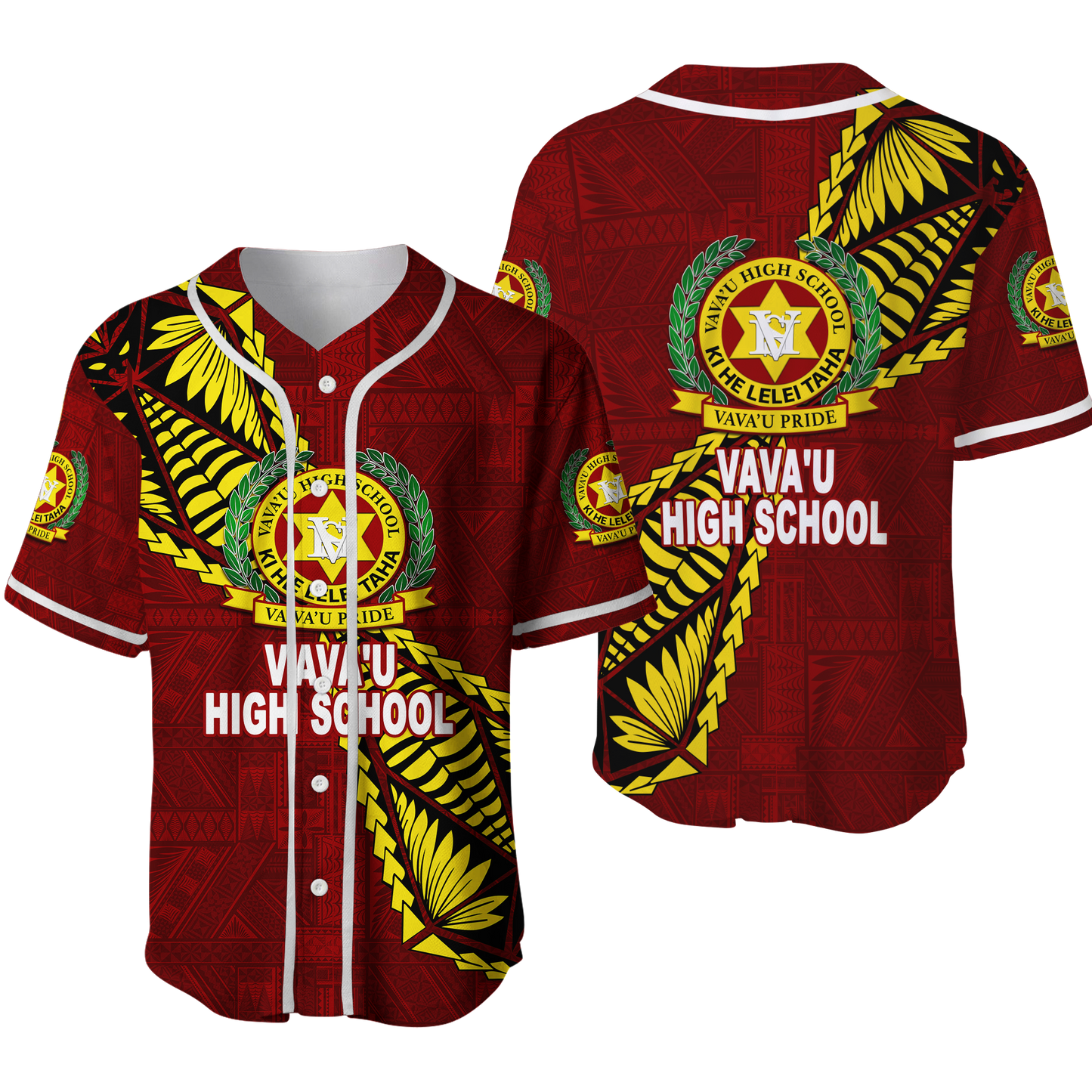 Tonga Vava'u High School Tongan Patterns Baseball Jersey