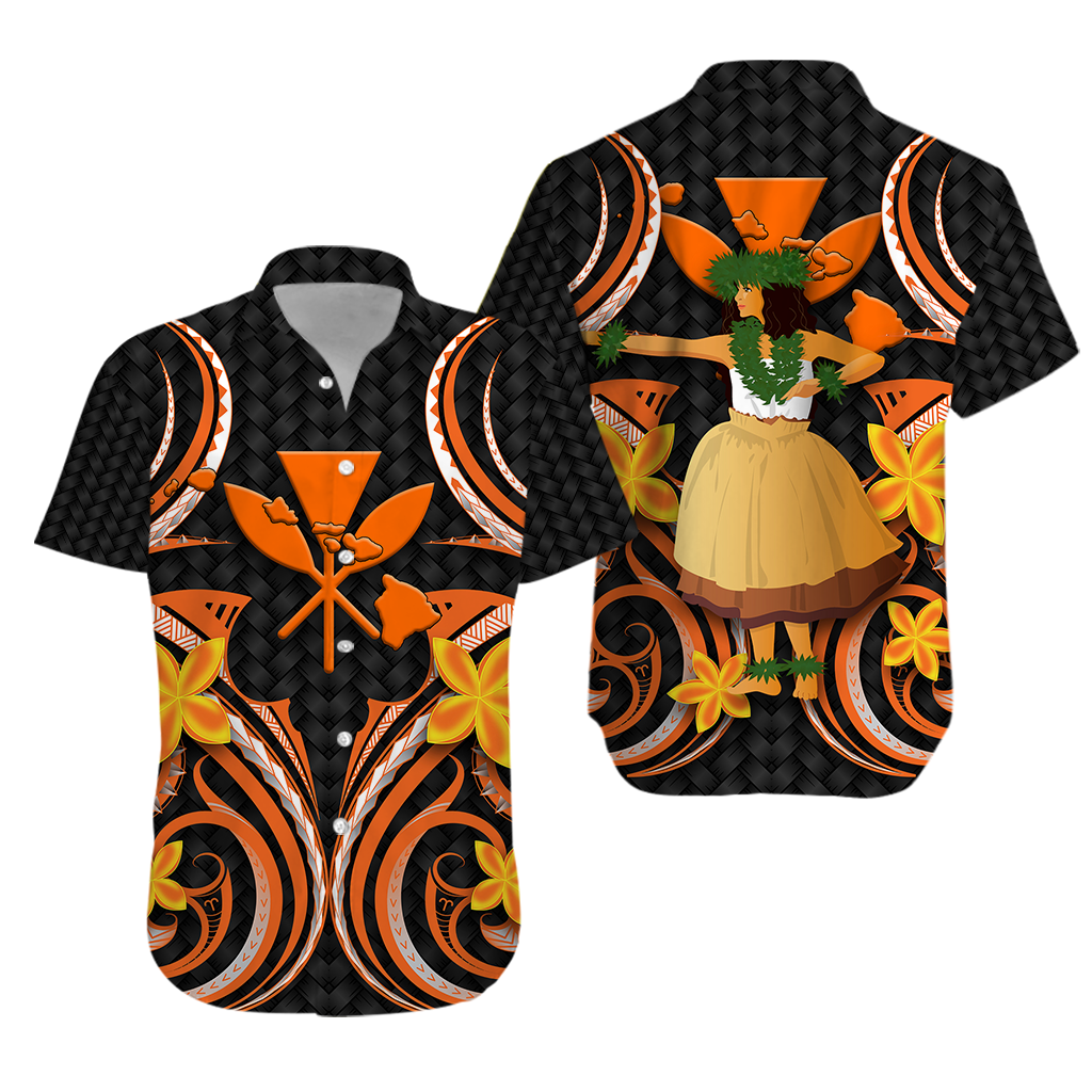 Hawaii Hula Girl Floral Hawaiian Shirt -
