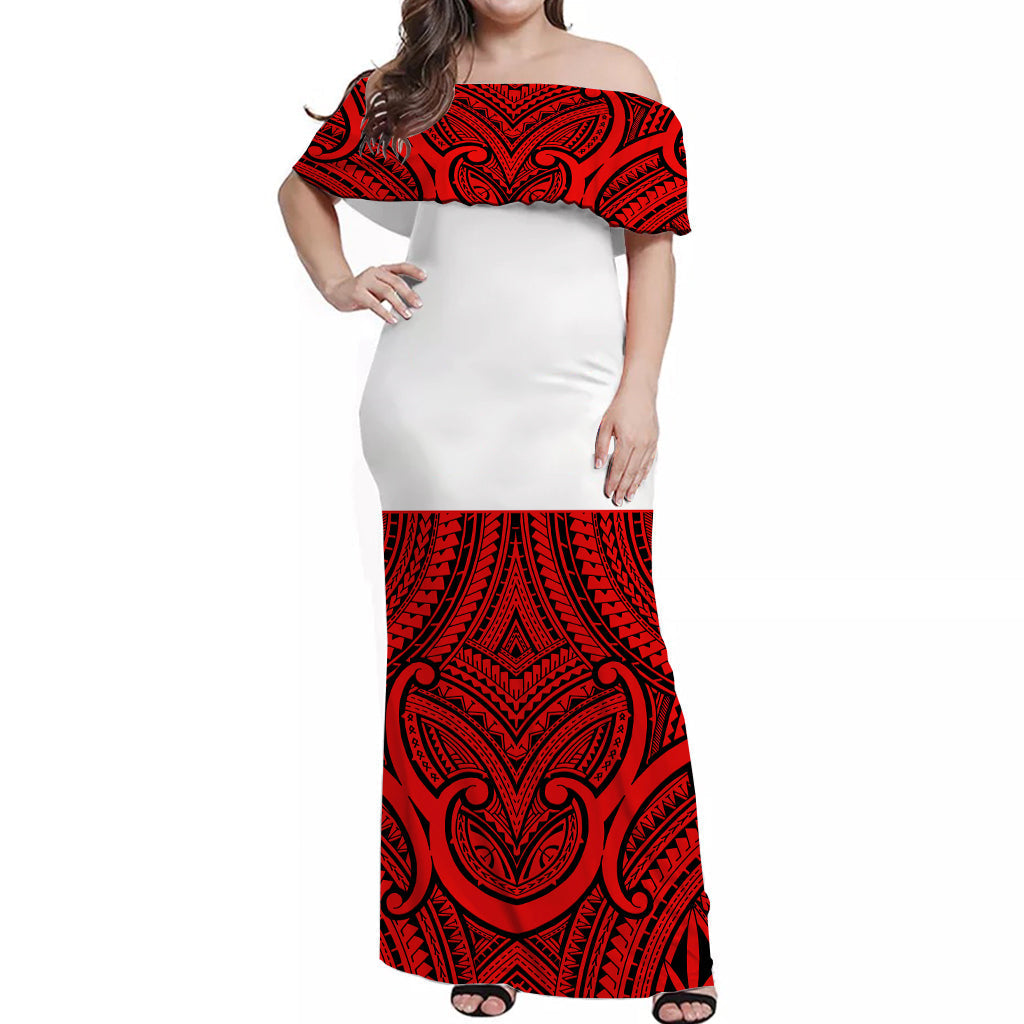 New Zealand Maori Off Shoulder Long Dress Ver.01