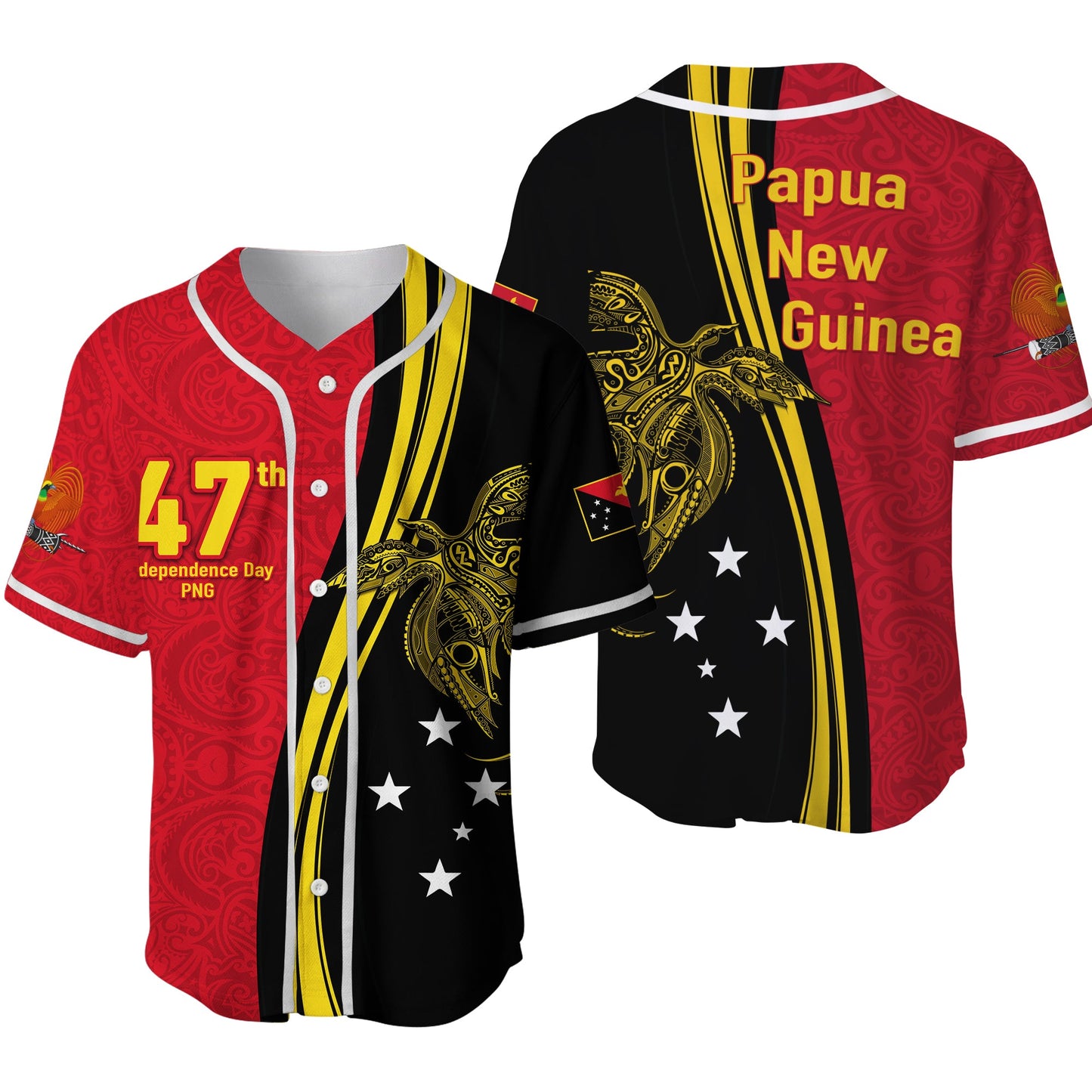 Papua New Guinea Independence Anniversary Polynesian Tribal Baseball Jersey