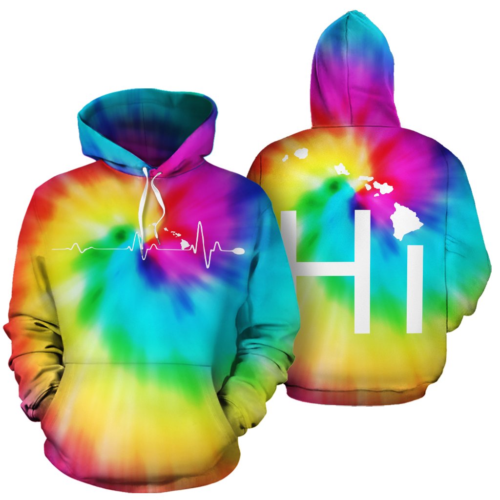 Hawaiian Map Hoodie Tie Dye