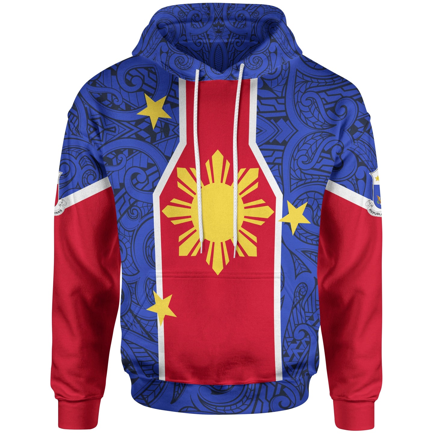 Philippines Hoodie Polynesian Pattern Flag