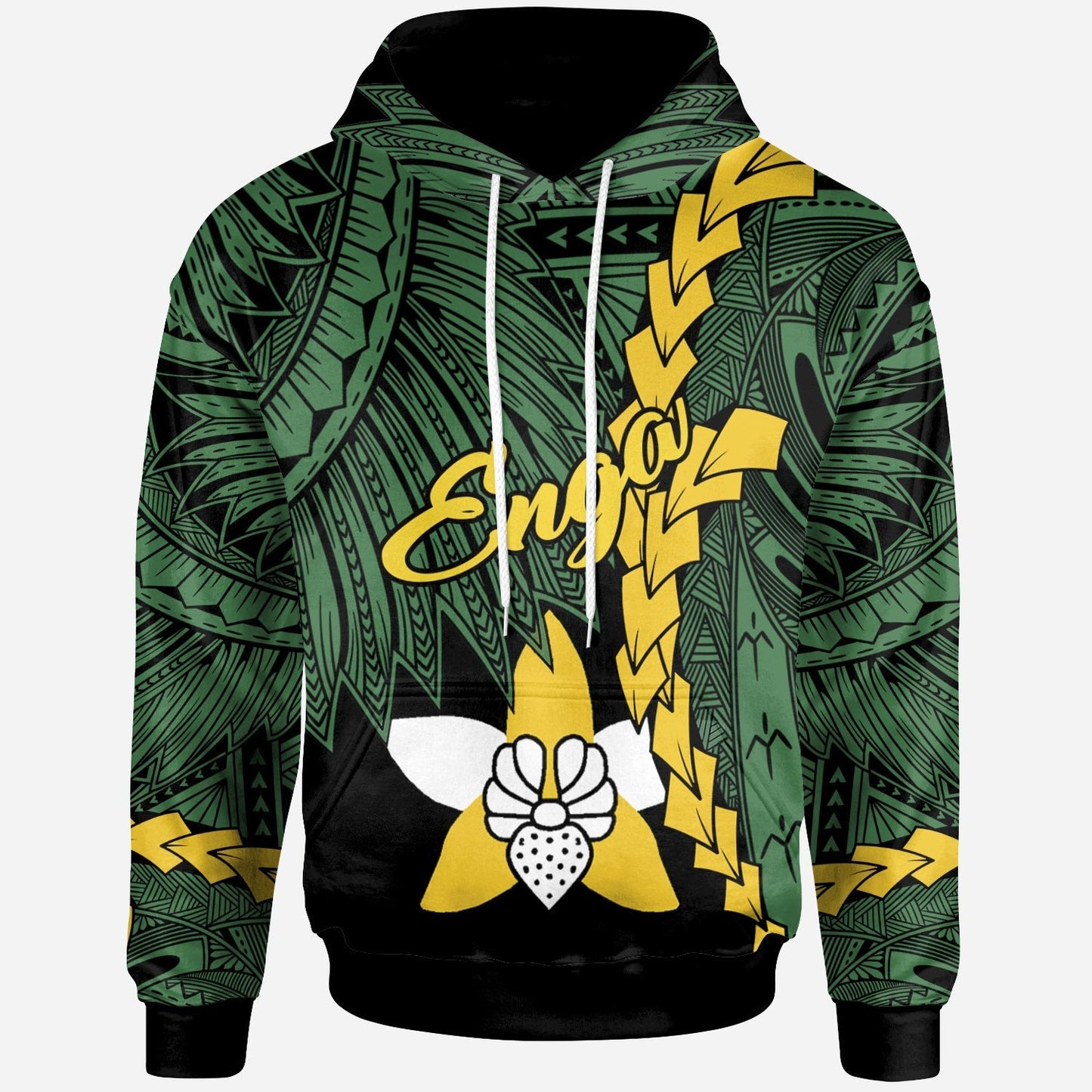 Papua New Guinea Enga Province Polynesian Hoodie Tribal Wave Tattoo