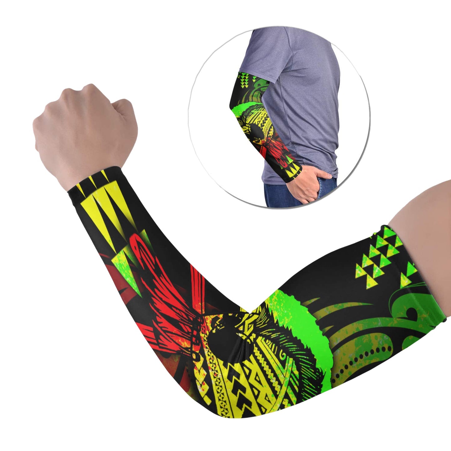Hawaii Polynesian Warrior Kakau Arm Sleeve 43 (Set of Two)-Reggage
