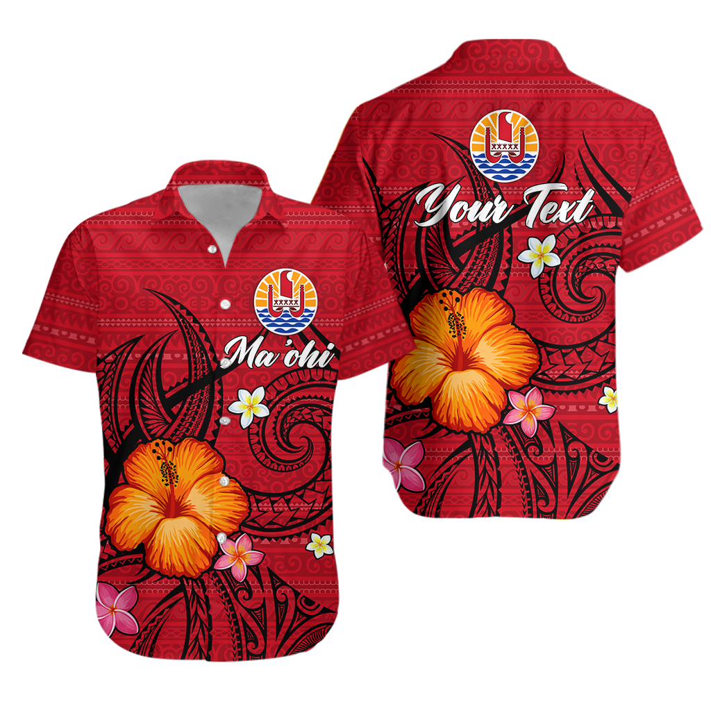 Custom Personalised Tahiti Maohi Hawaiian Shirt - Hibiscus With Tribal -