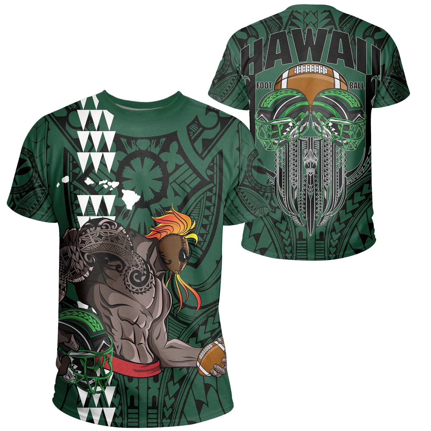 Hawaii Football Polynesian Warrior T-Shirt - Ah - July Style