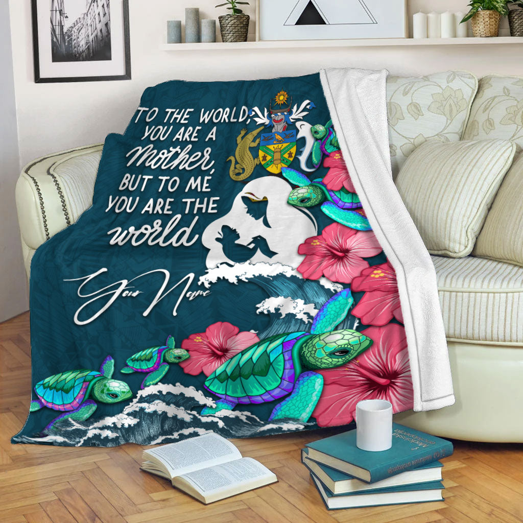 Custom Personalised Solomon Islands Mothers Day With Green Turtle Blanket