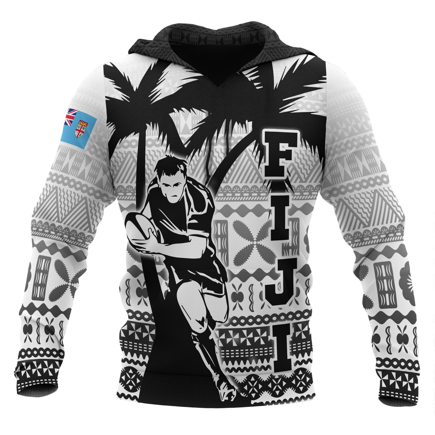 Fiji Tapa Hoodie Rugby Go Fiji Go