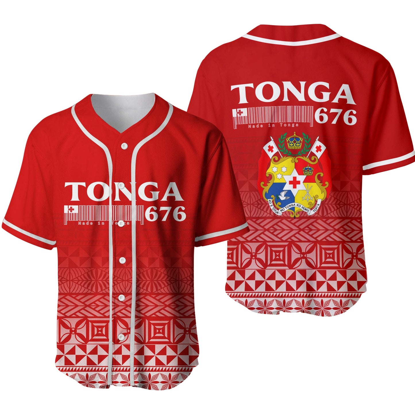 Tonga 676 Baseball Jersey Tongan Pattern