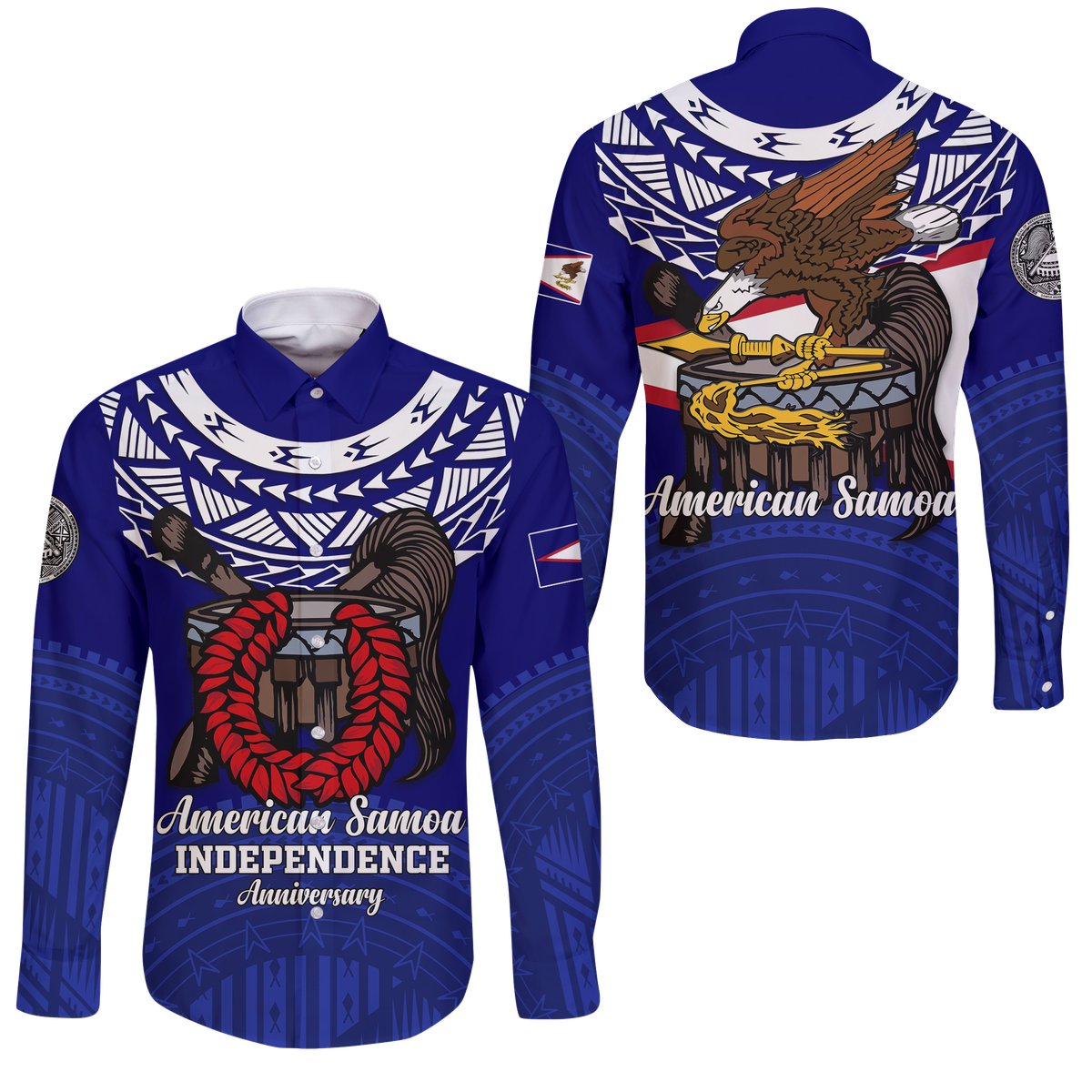 American Samoa Independence Anniversary Pride Long Sleeve Button Shirt