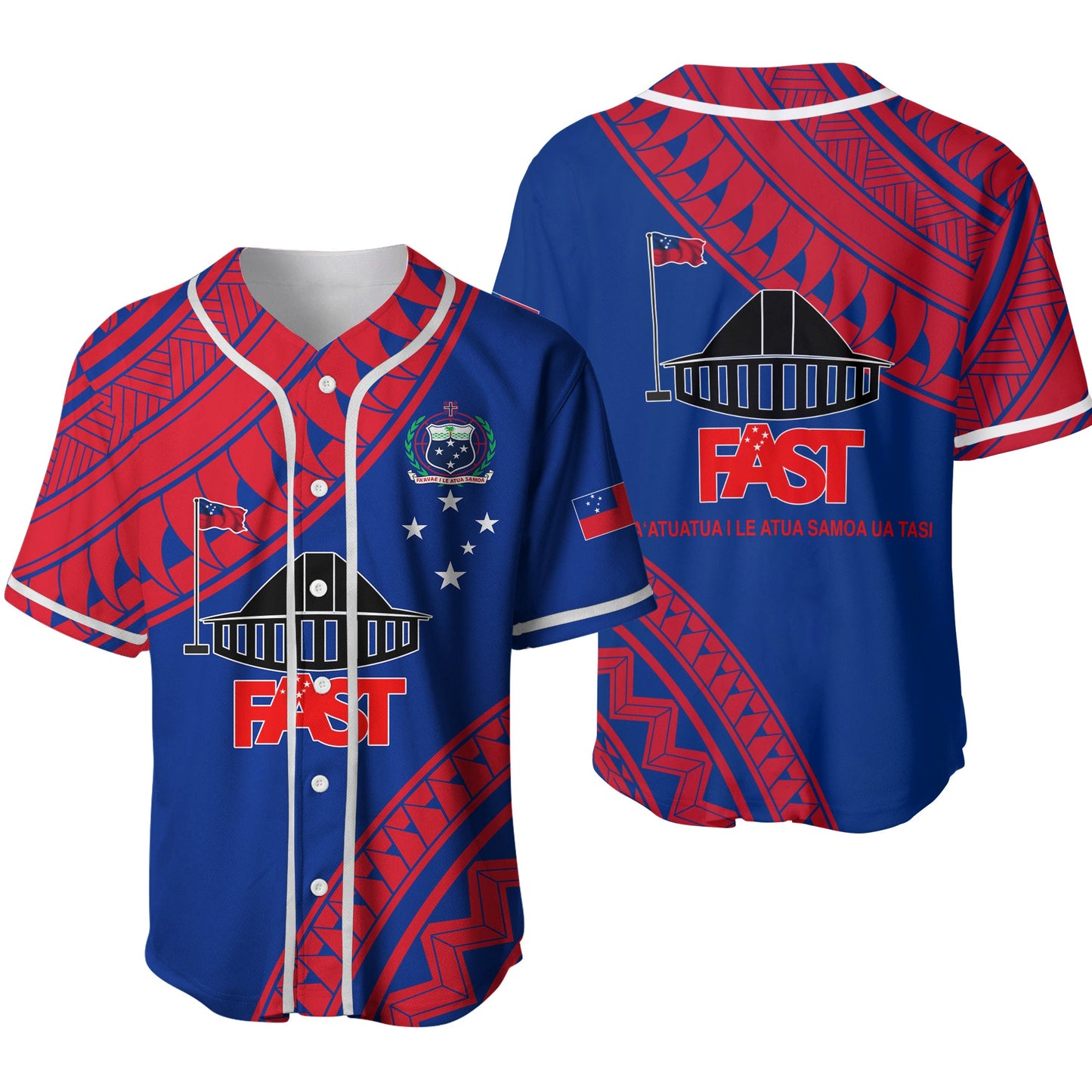 F.A.S.T Samoa Baseball Jersey Samoan Pattern