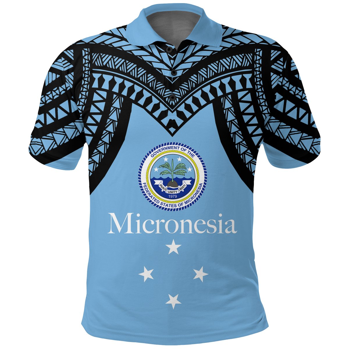 Federated States of Micronesia Polo Shirt - Micronesia Pattern -