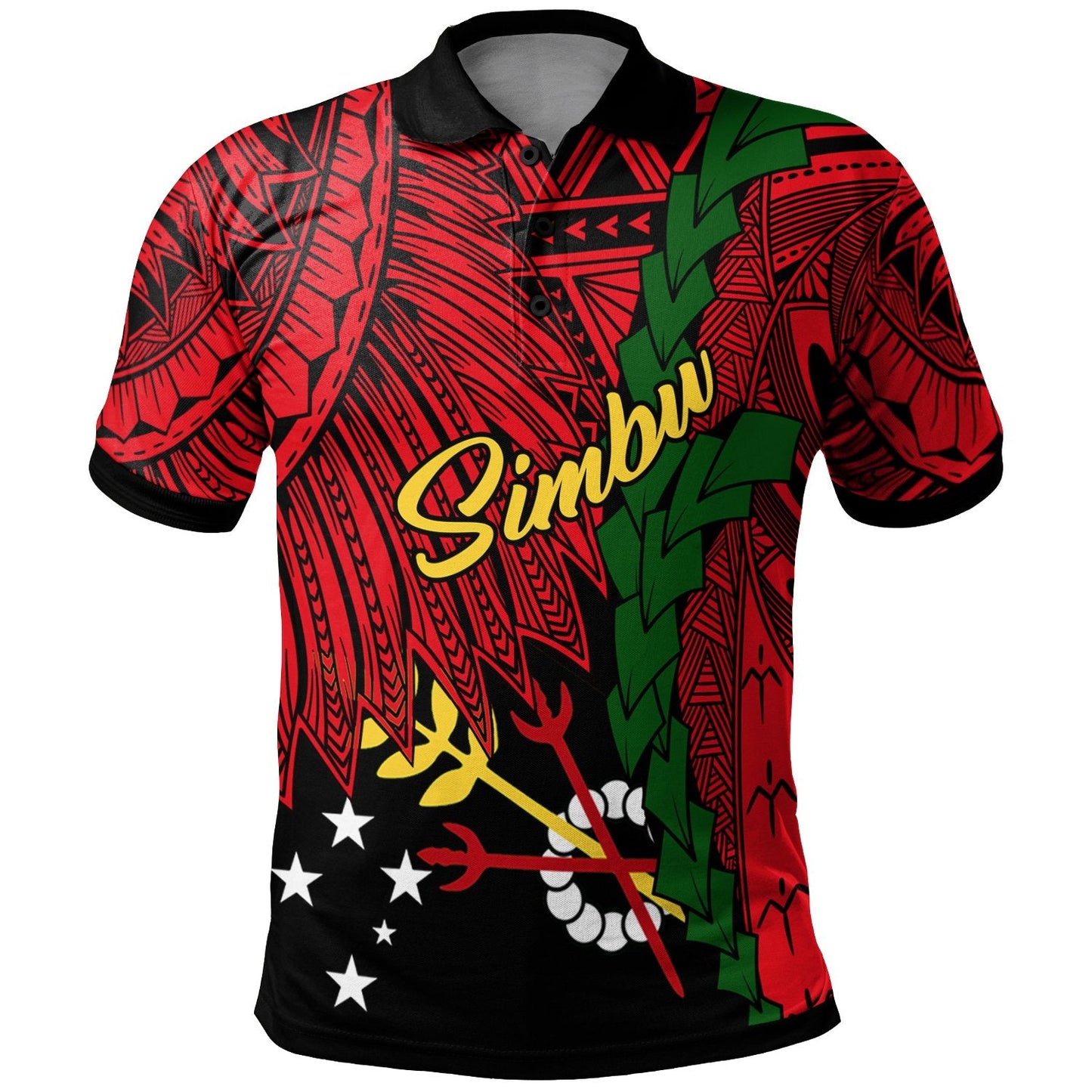 Papua New Guinea Simbu Province Polynesian Polo Shirt - Tribal Wave Tattoo