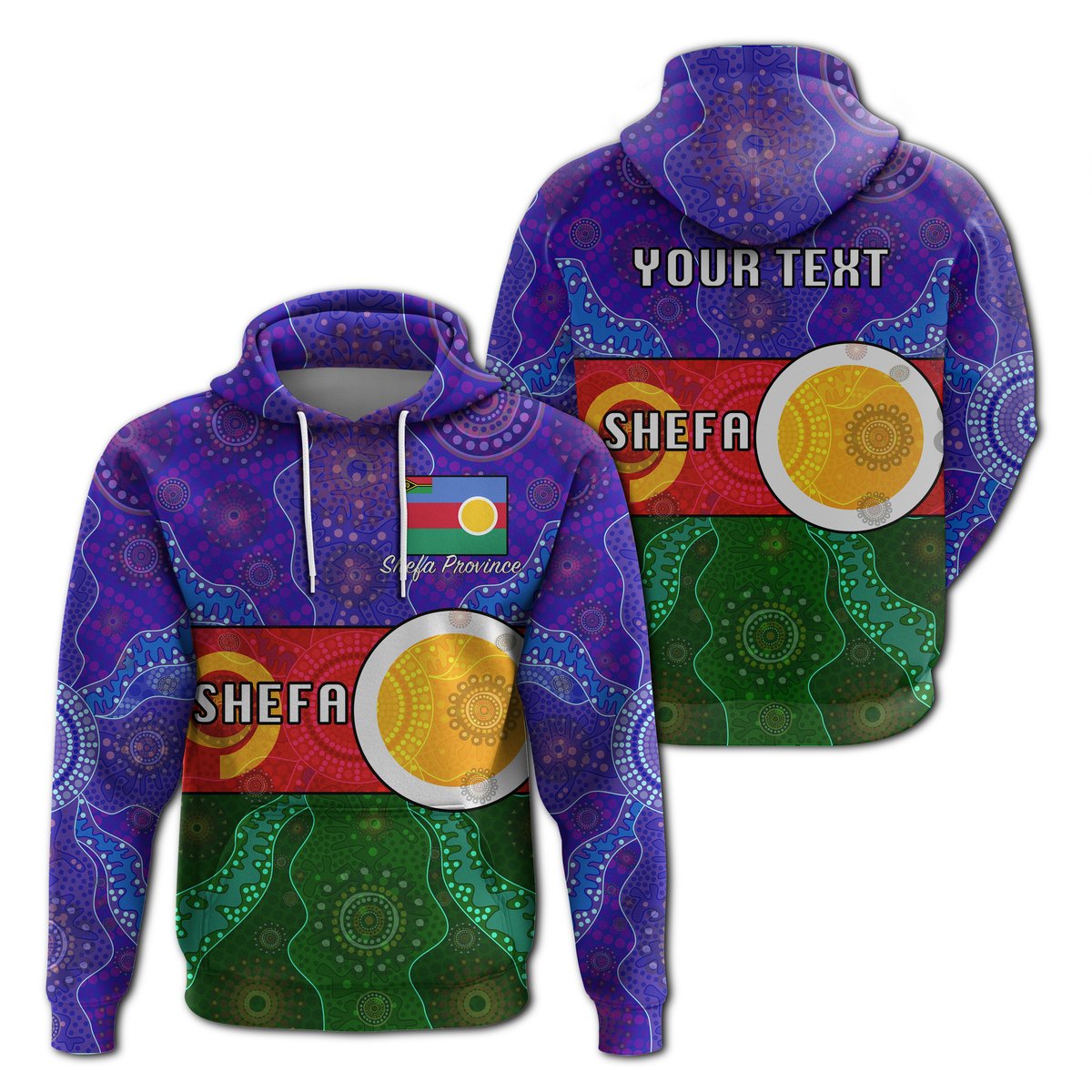 Custom Text Shefa Province Hoodie Aboriginal Patterns -0