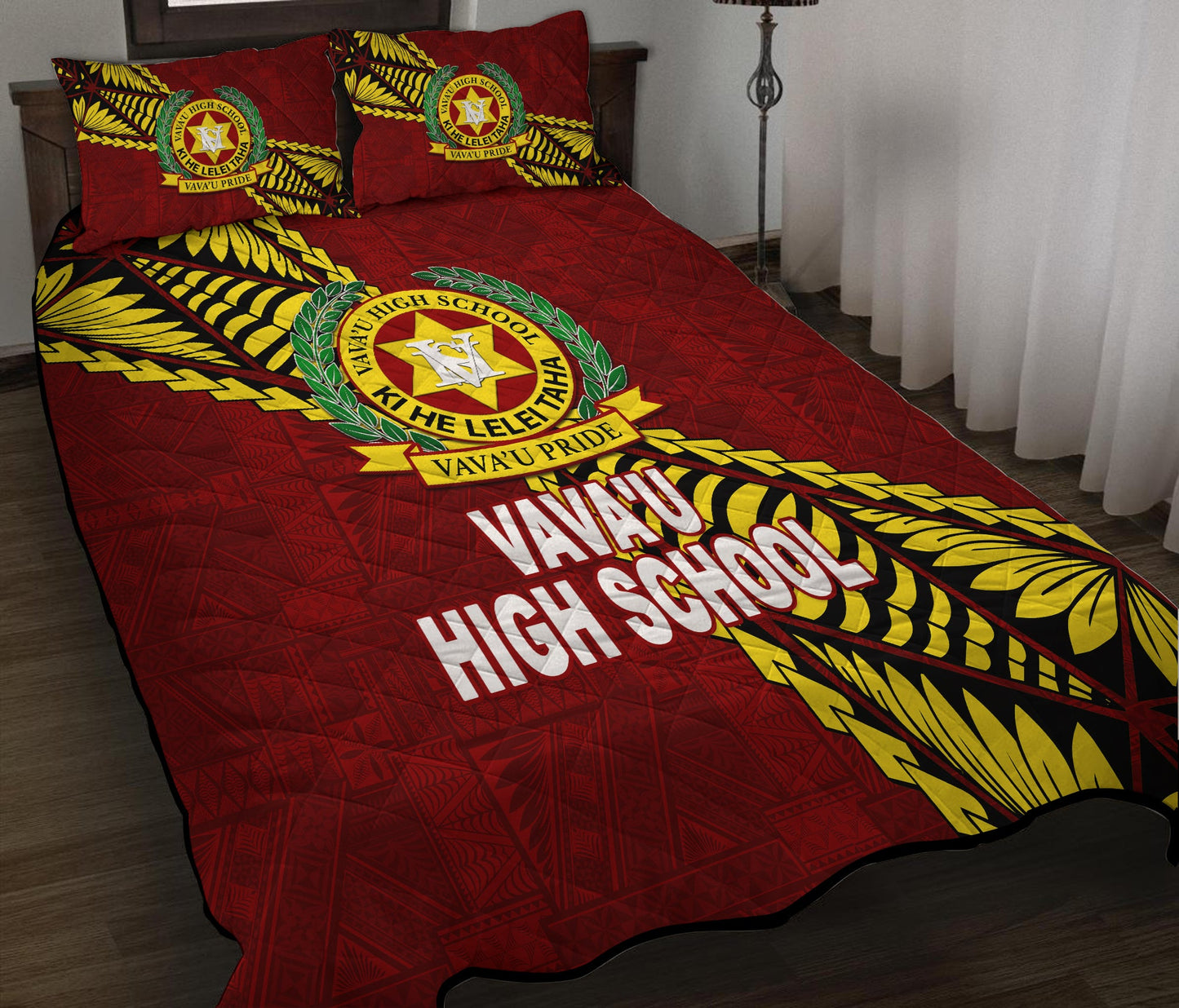 Tonga Vava'u High School Tongan Patterns Quilt Bed Set