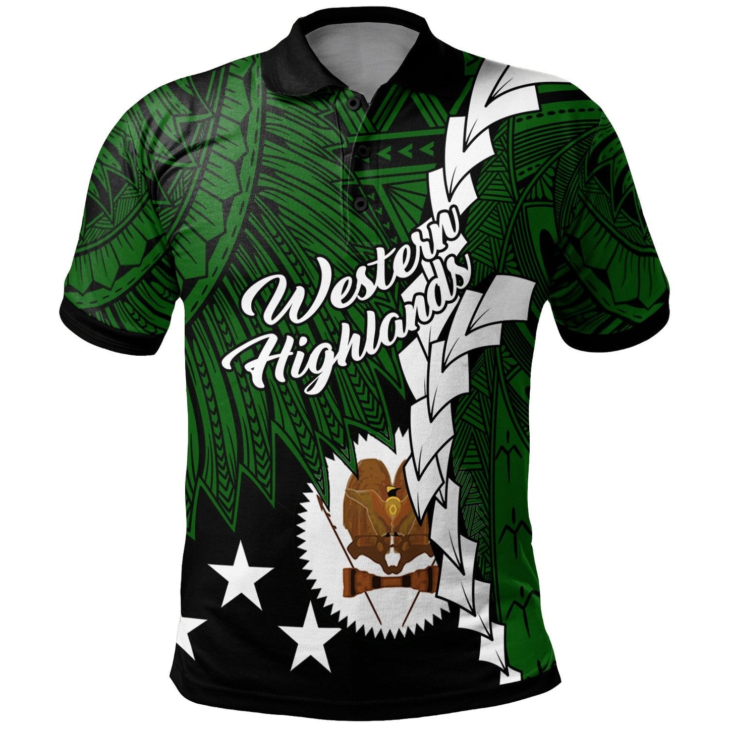 Papua New Guinea Western Highlands Province Polynesian Polo Shirt - Tribal Wave Tattoo