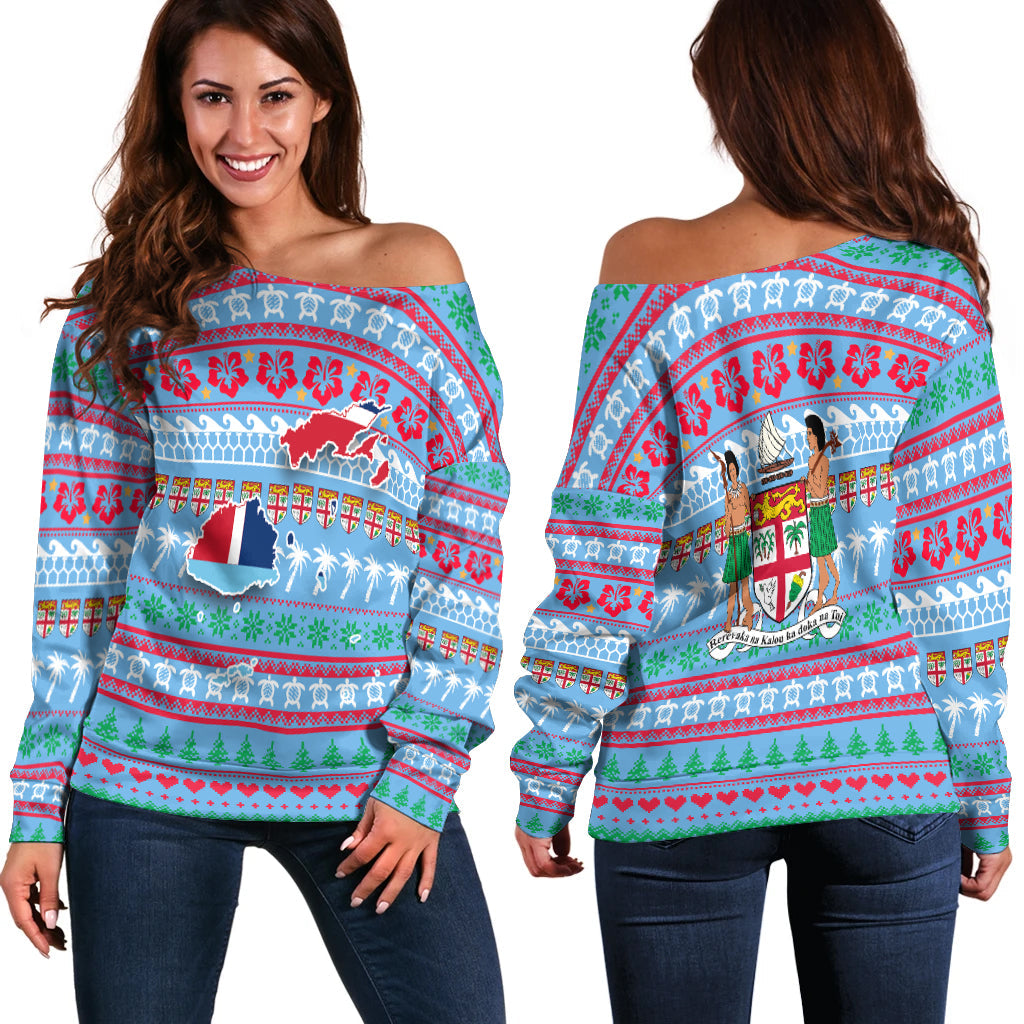 Fiji Christmas Women Off Shoulder Sweater Ugly Christmas