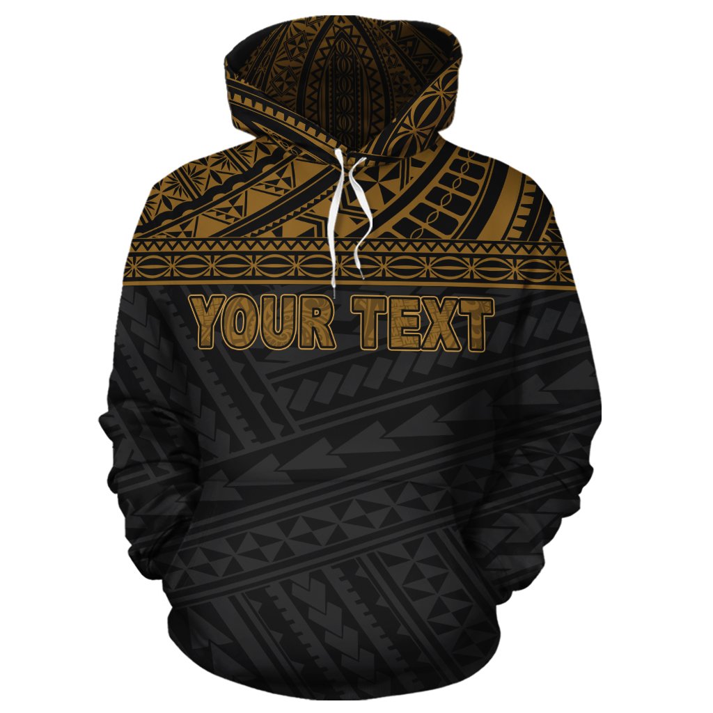 Custom Text Samoa Polynesian Hoodie Personalise Samoa Coat Of Arms Yellow Style Zip Up Hoodie