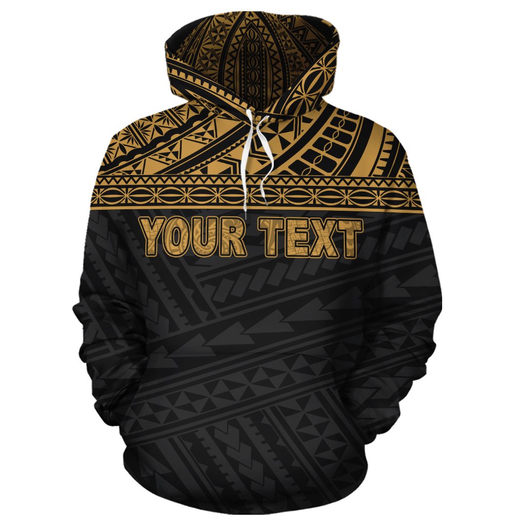 Custom Text Nauru Polynesian Personalised Custom Hoodie Gold