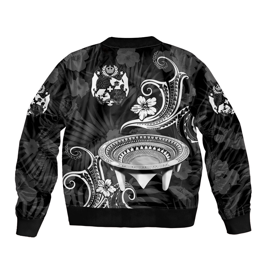 (Custom Personalised) Tonga Kumete Kava Bowl Sila Vibes Black Bomber Jacket