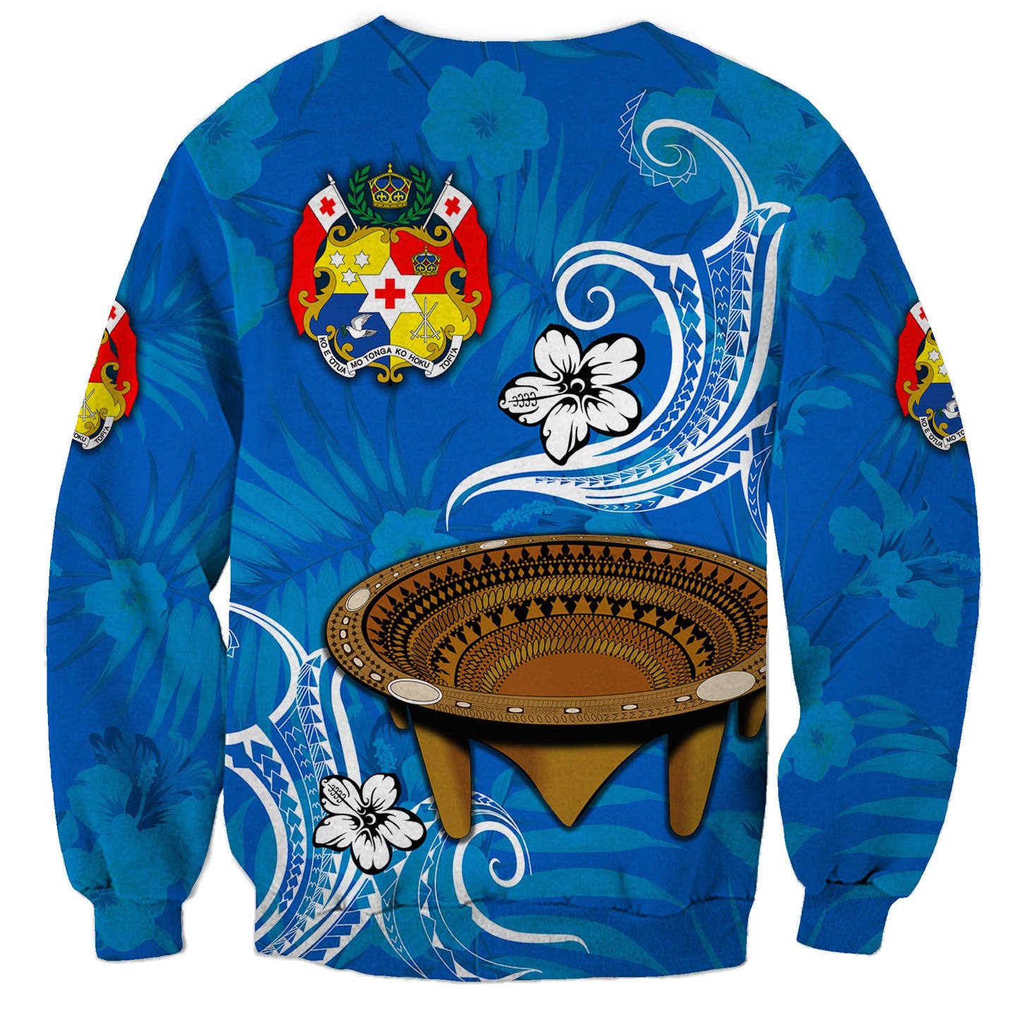 Custom Personalised Tonga Kumete Kava Bowl Sila Vibes Blue Sweatshirt